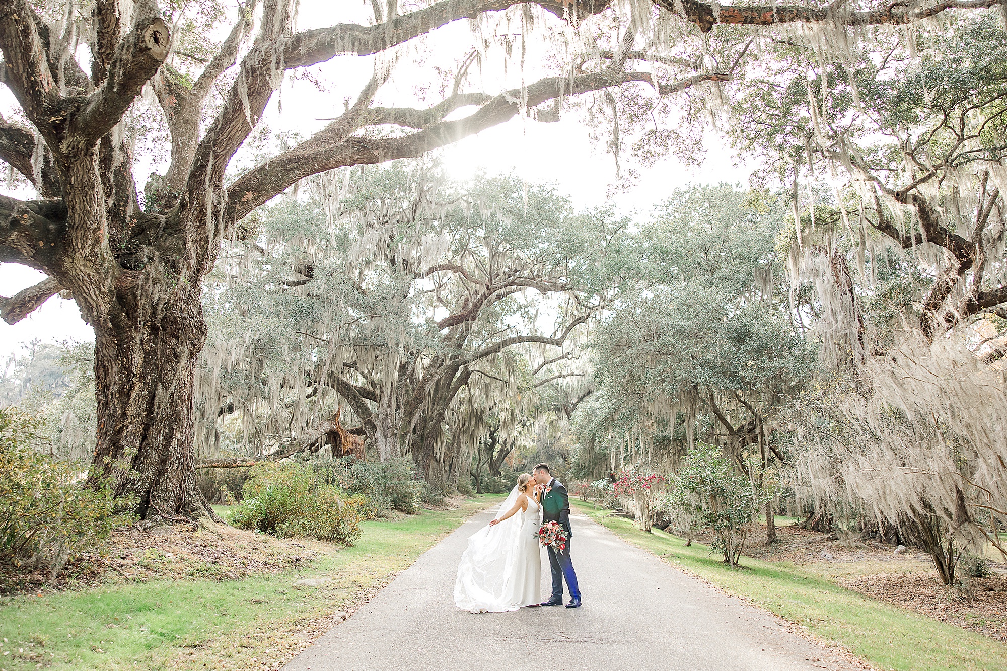 wedding portraits at Magnolia Plantation and Gardens in Charleston