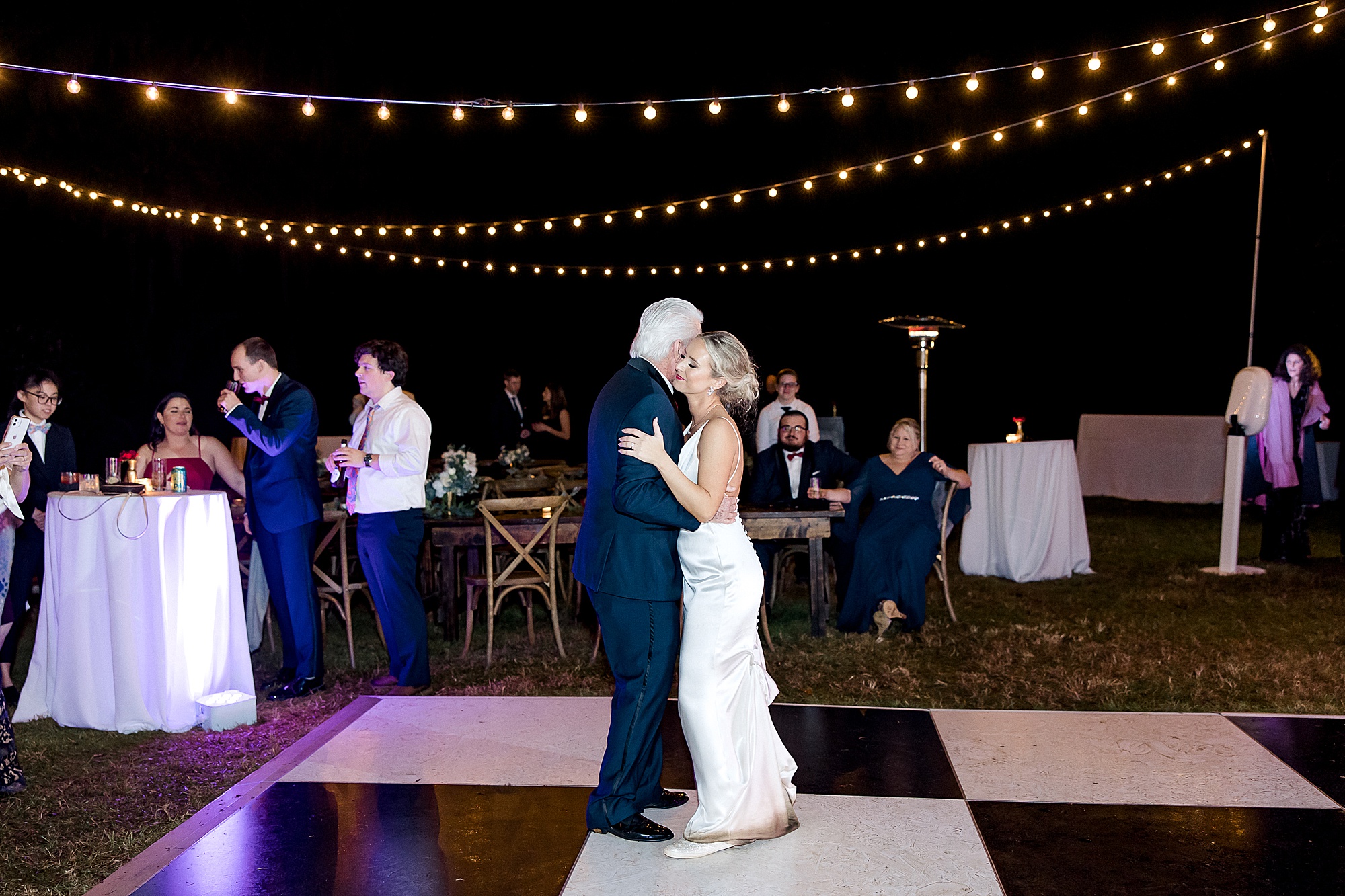 bride dances with her father at Magnolia Plantation and Gardens Wedding