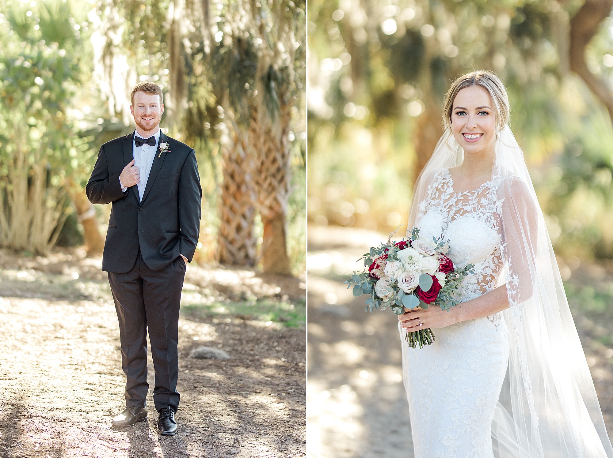 bride and groom portraits before SC wedding
