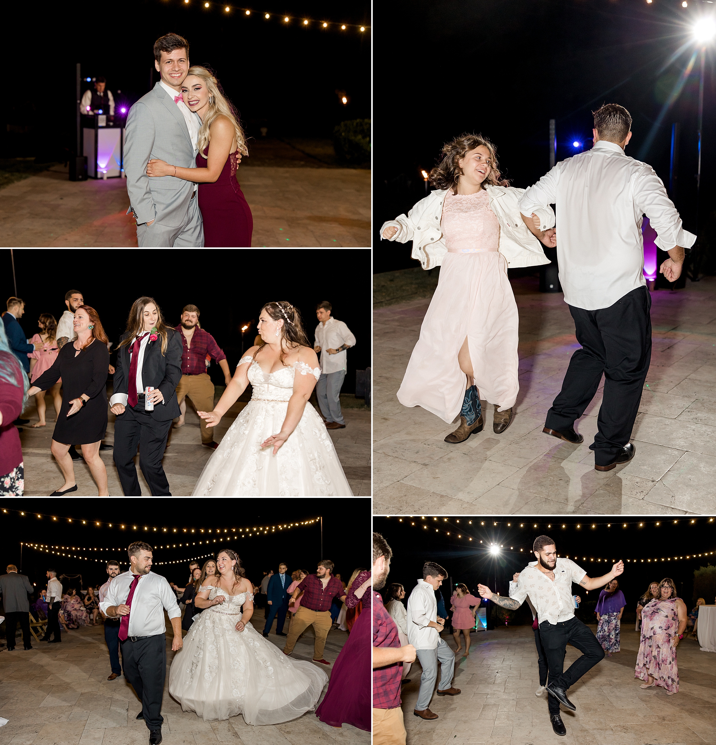wedding guests celebrate newlyweds and dance into the night