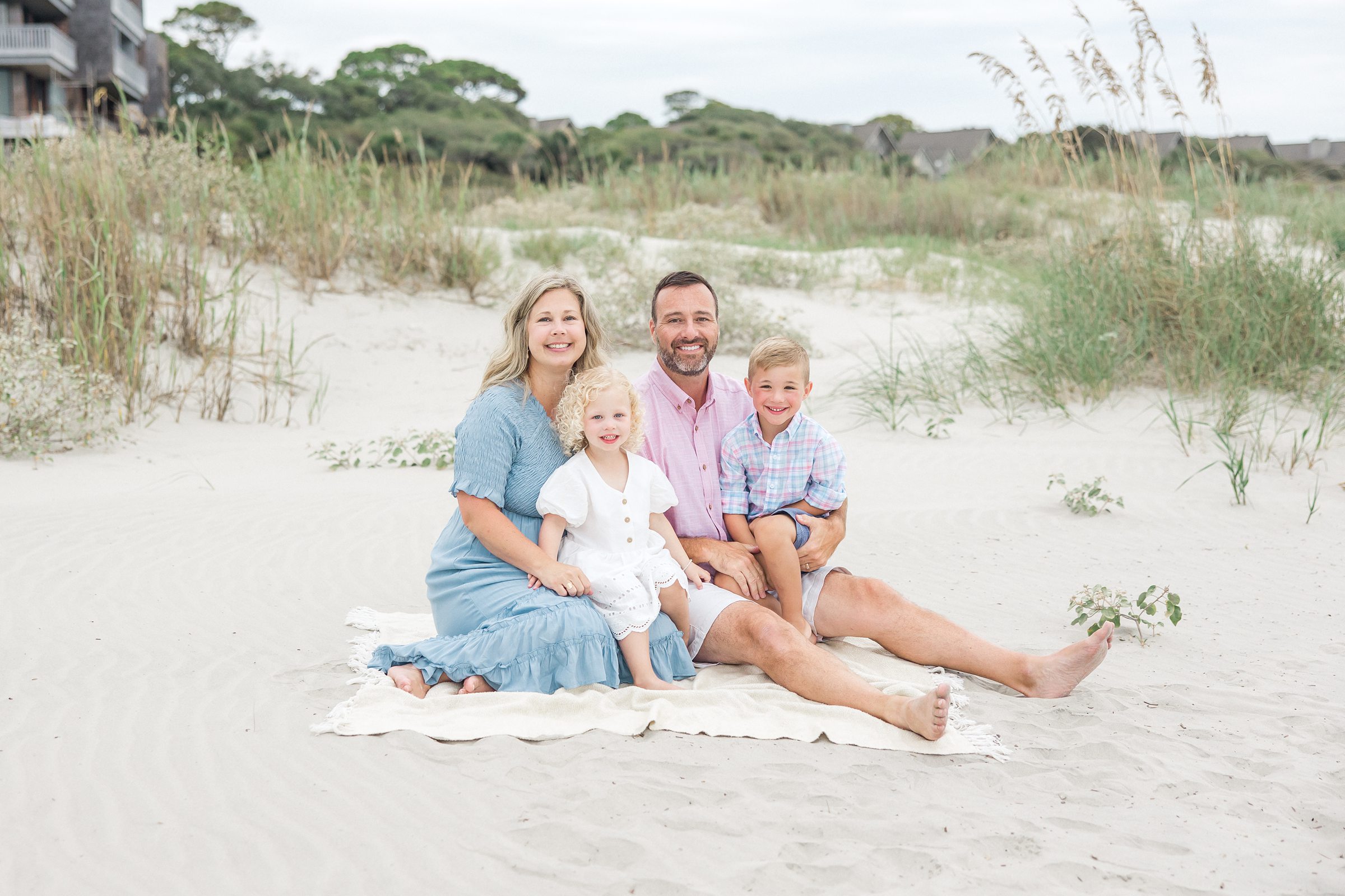 Family photo on Charleston beach