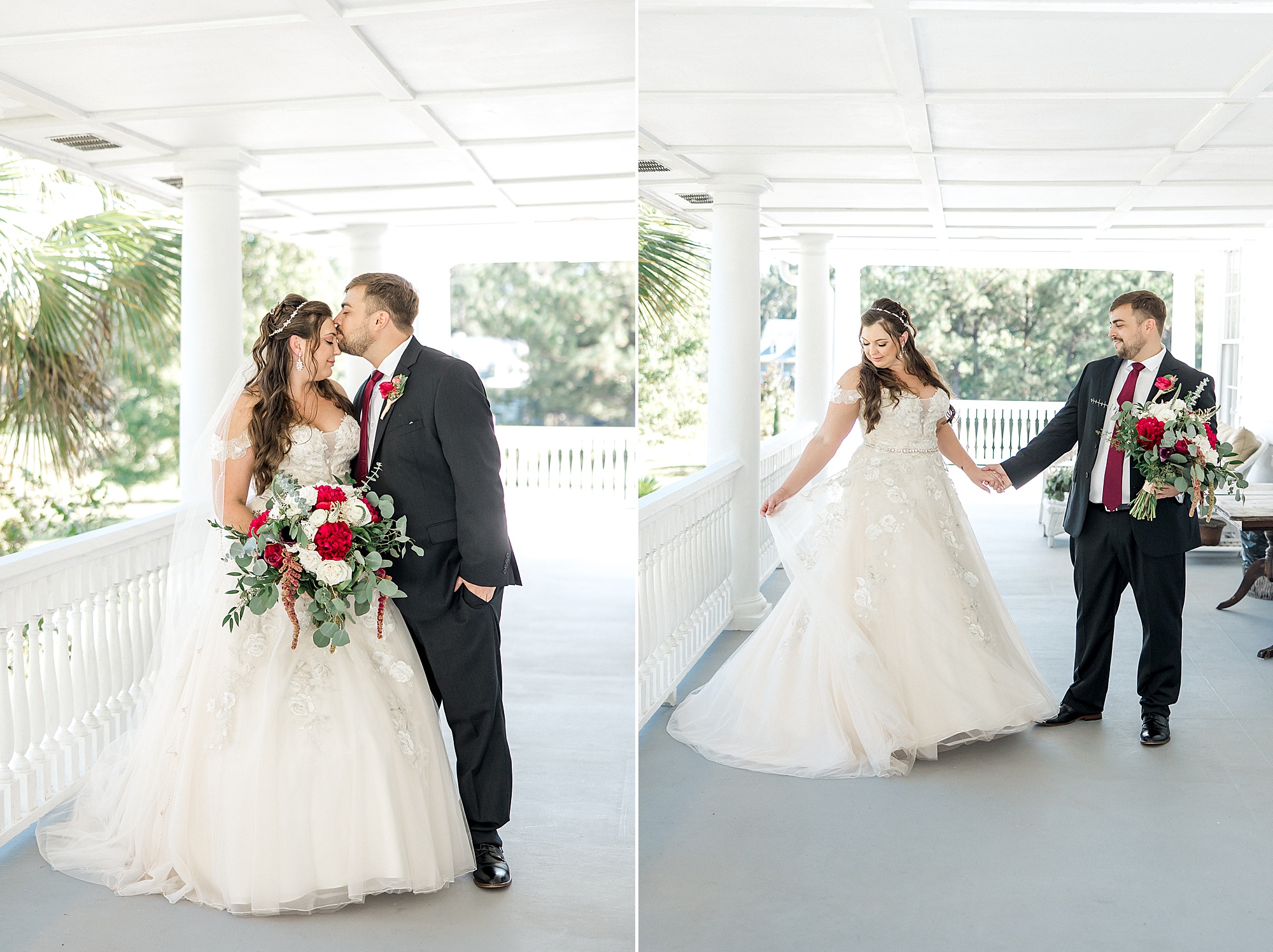 bride and groom portraits from Old Wide Awake Plantation wedding