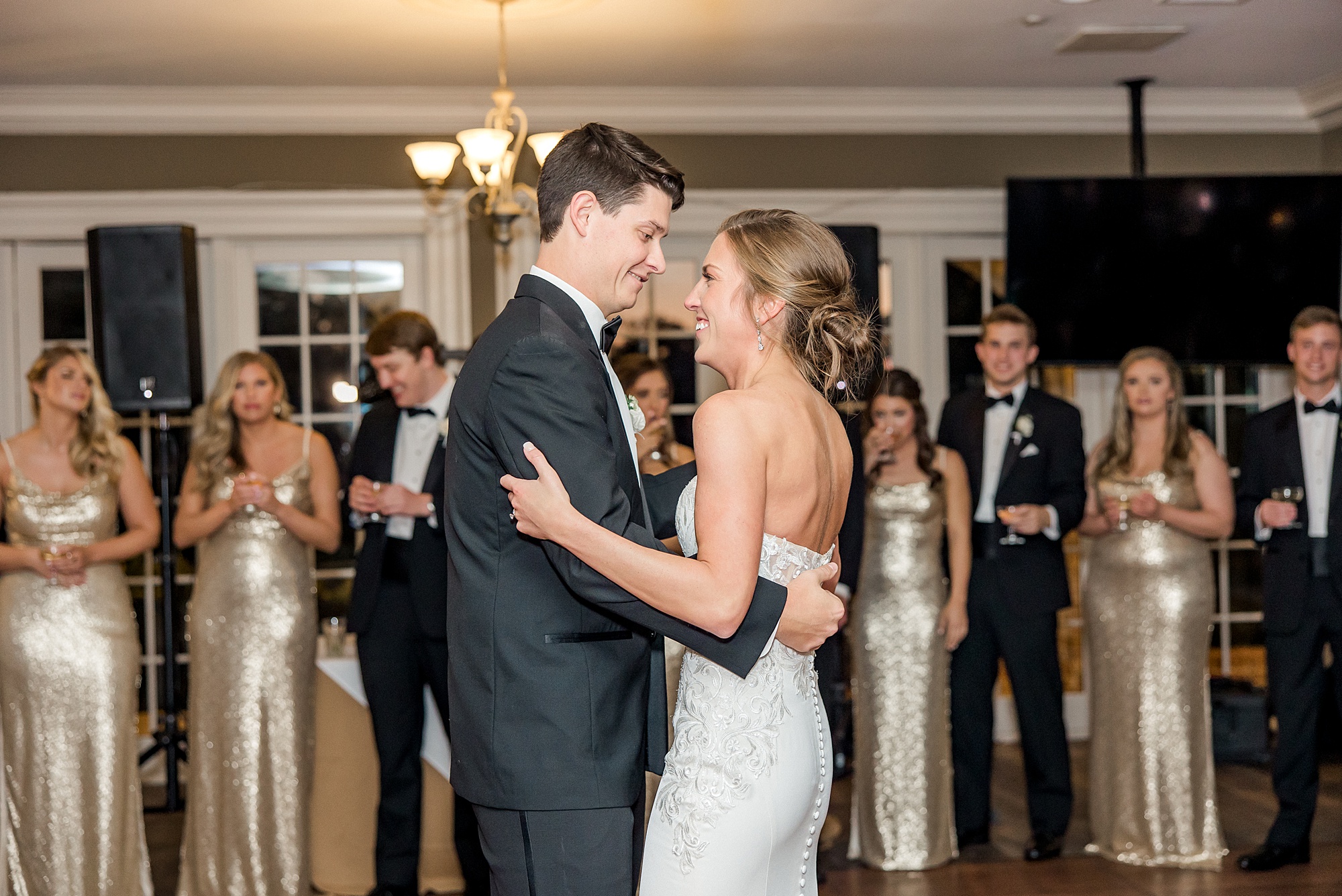 newlyweds share first dance as husband and wife
