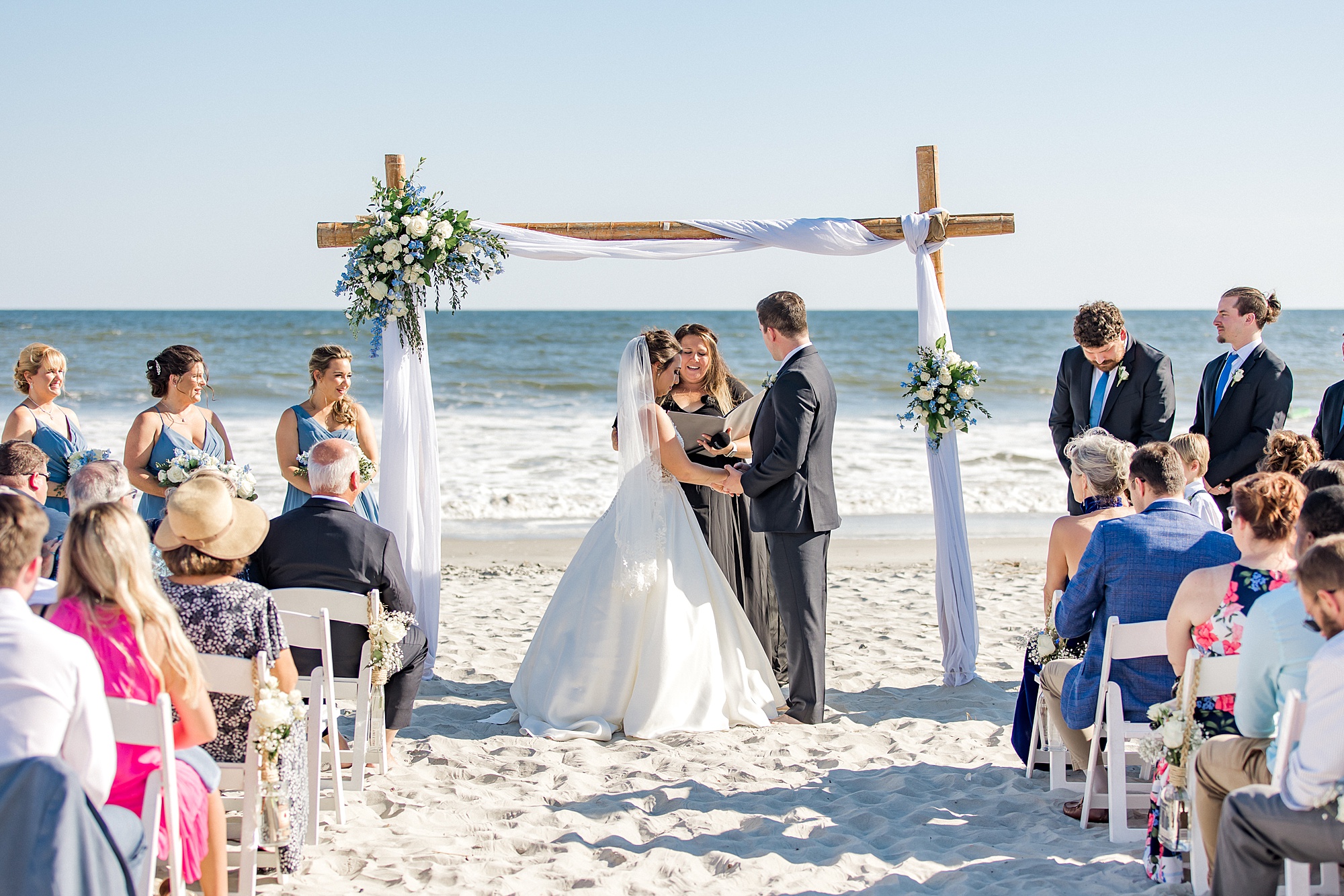 beach wedding ceremony in NC at Ocean Isle