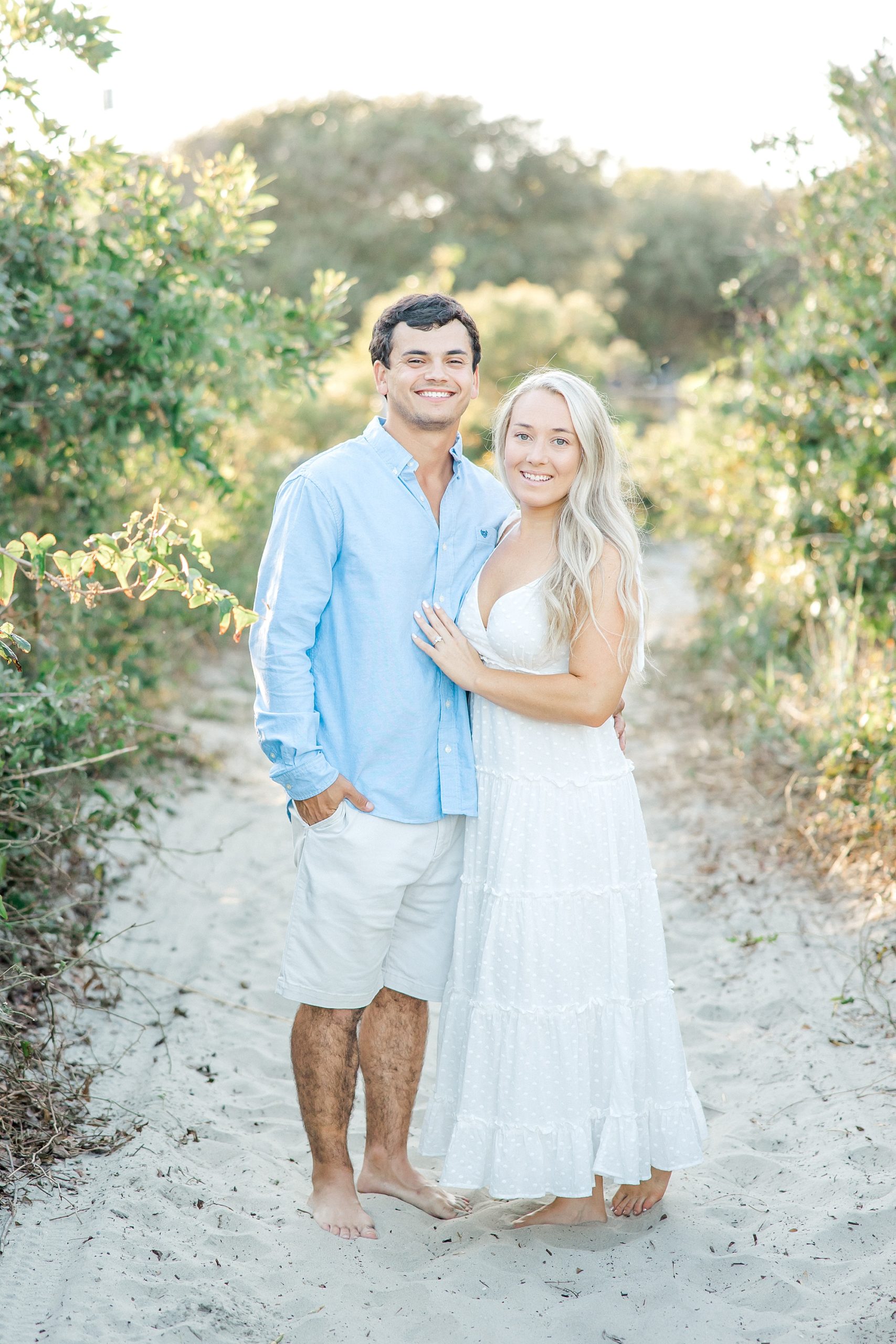 laid back beach engagement session