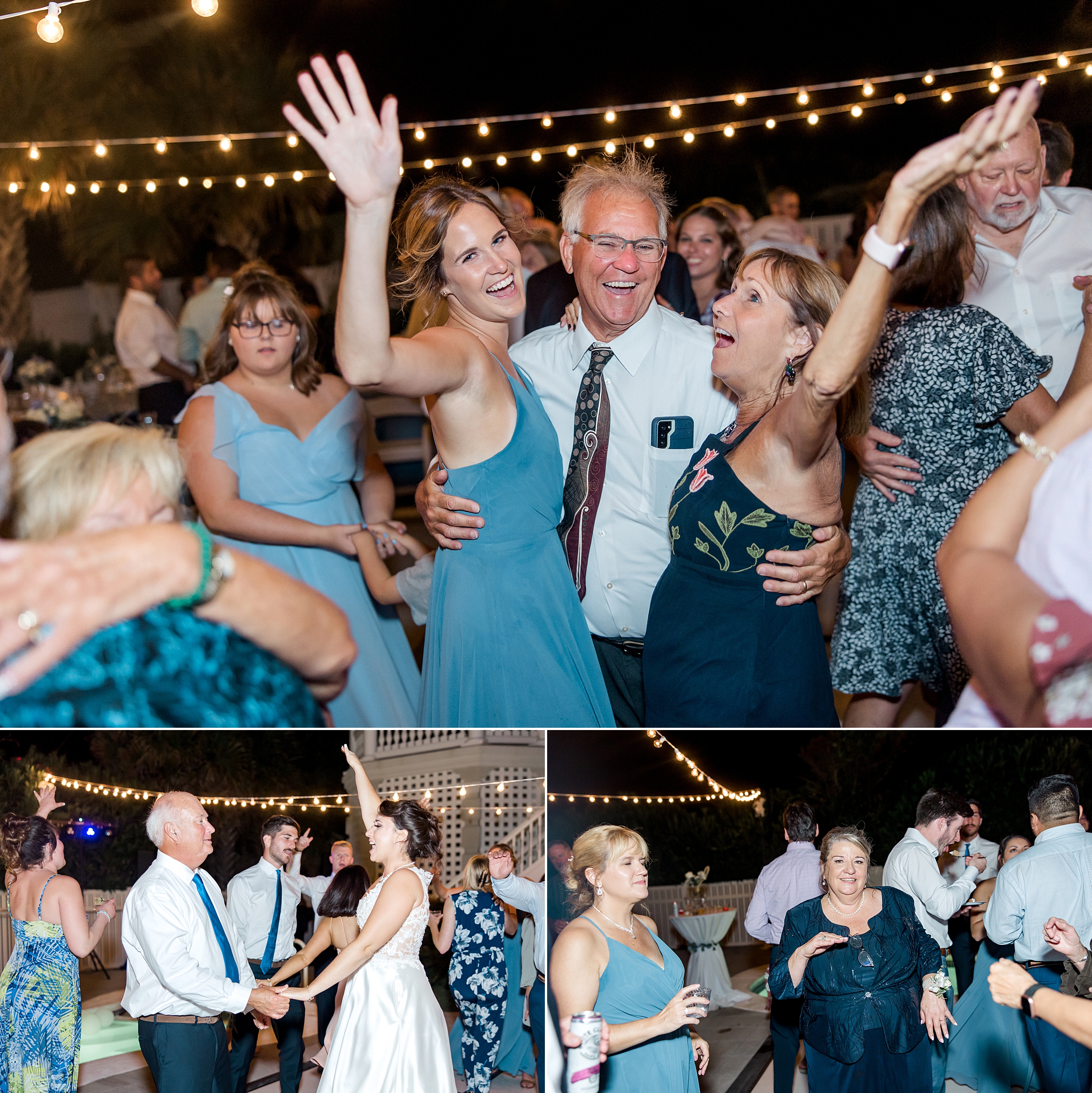 wedding guests dance the night away at Ocean Isle NC Wedding
