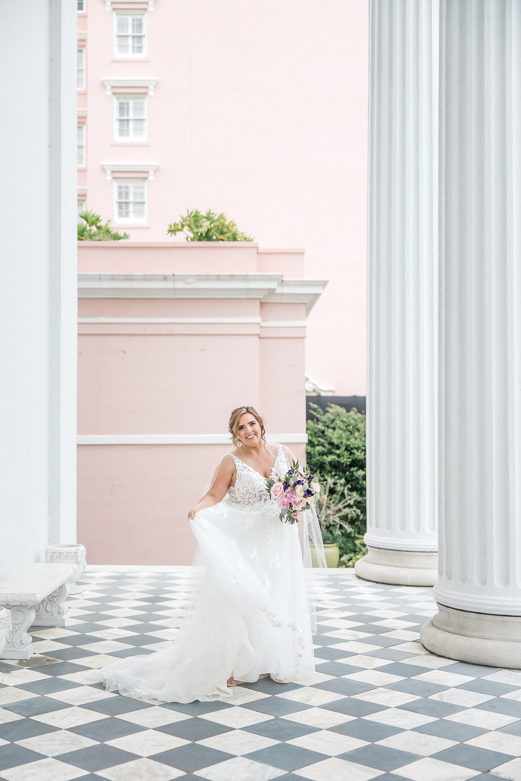 Bride portraits in downtown Charleston