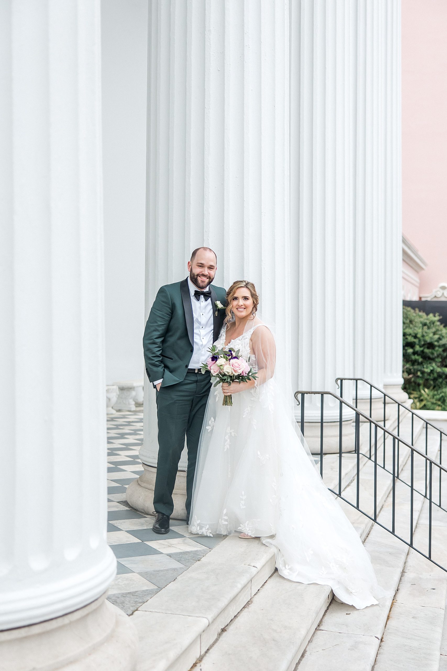 newlywed portraits after Modern Elopement in Charleston, SC
