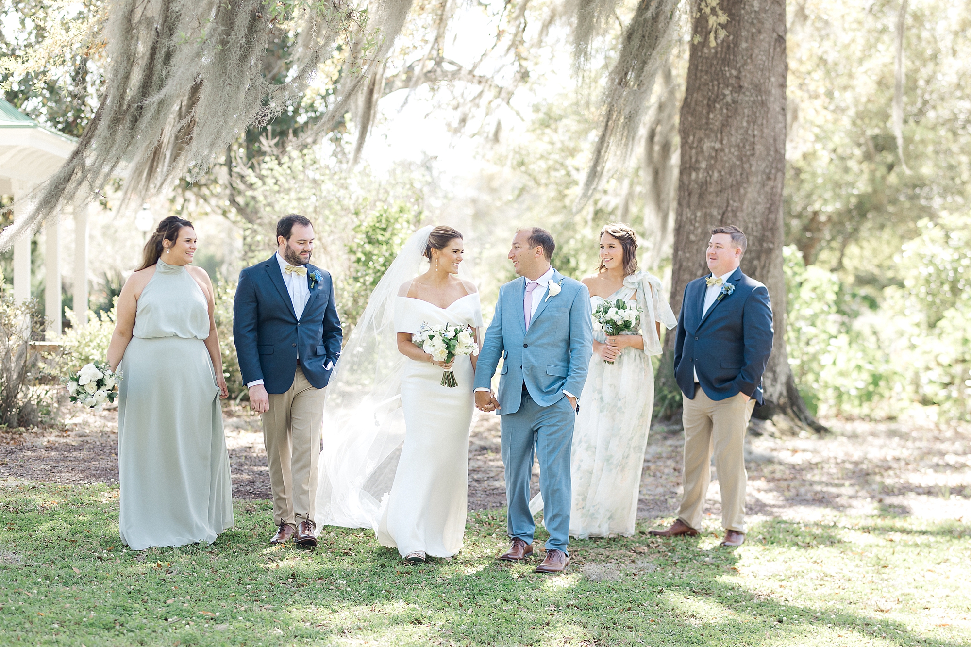 bridal party portraits at William Aiken House Wedding