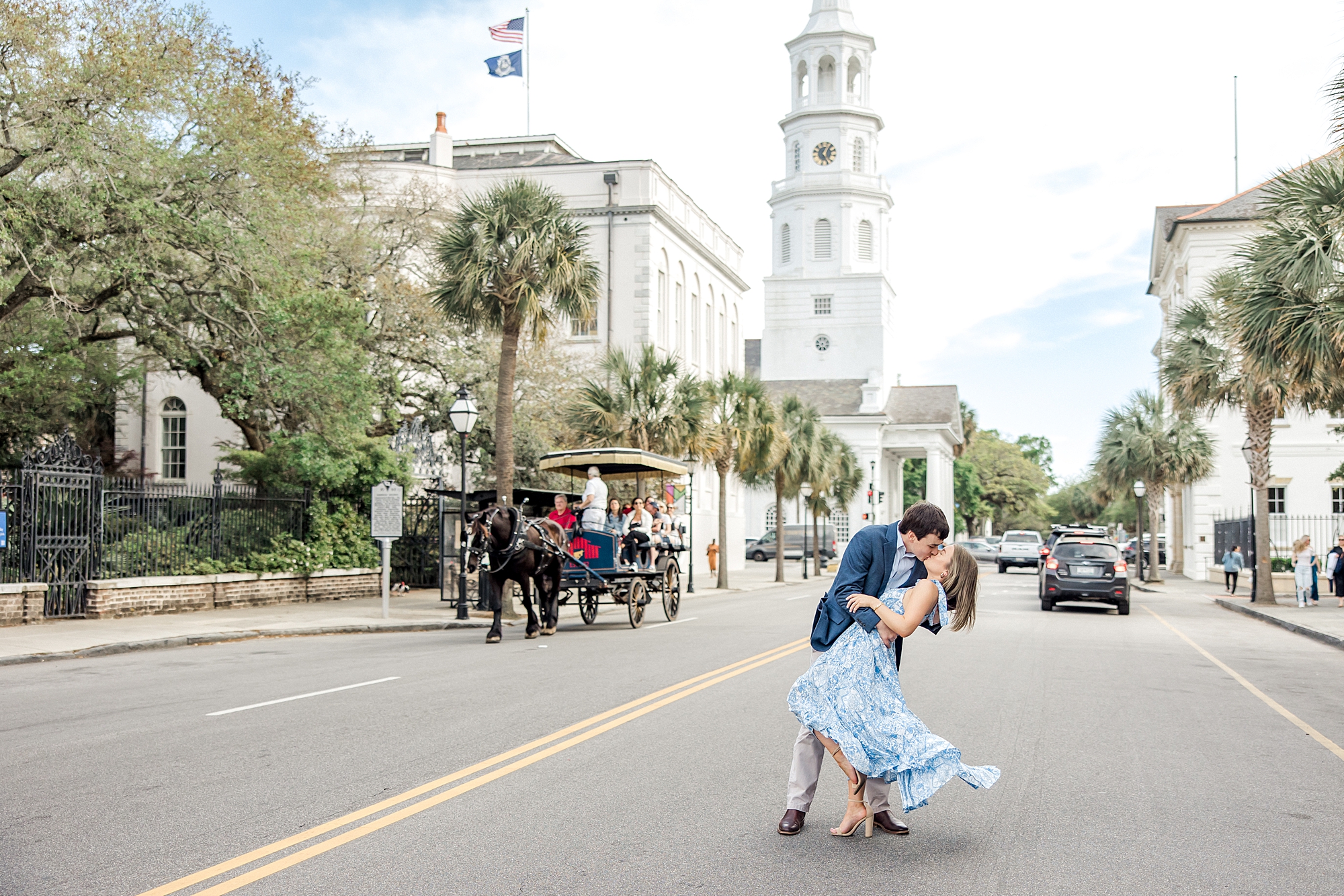 Historic Downtown Charleston Spring Engagement