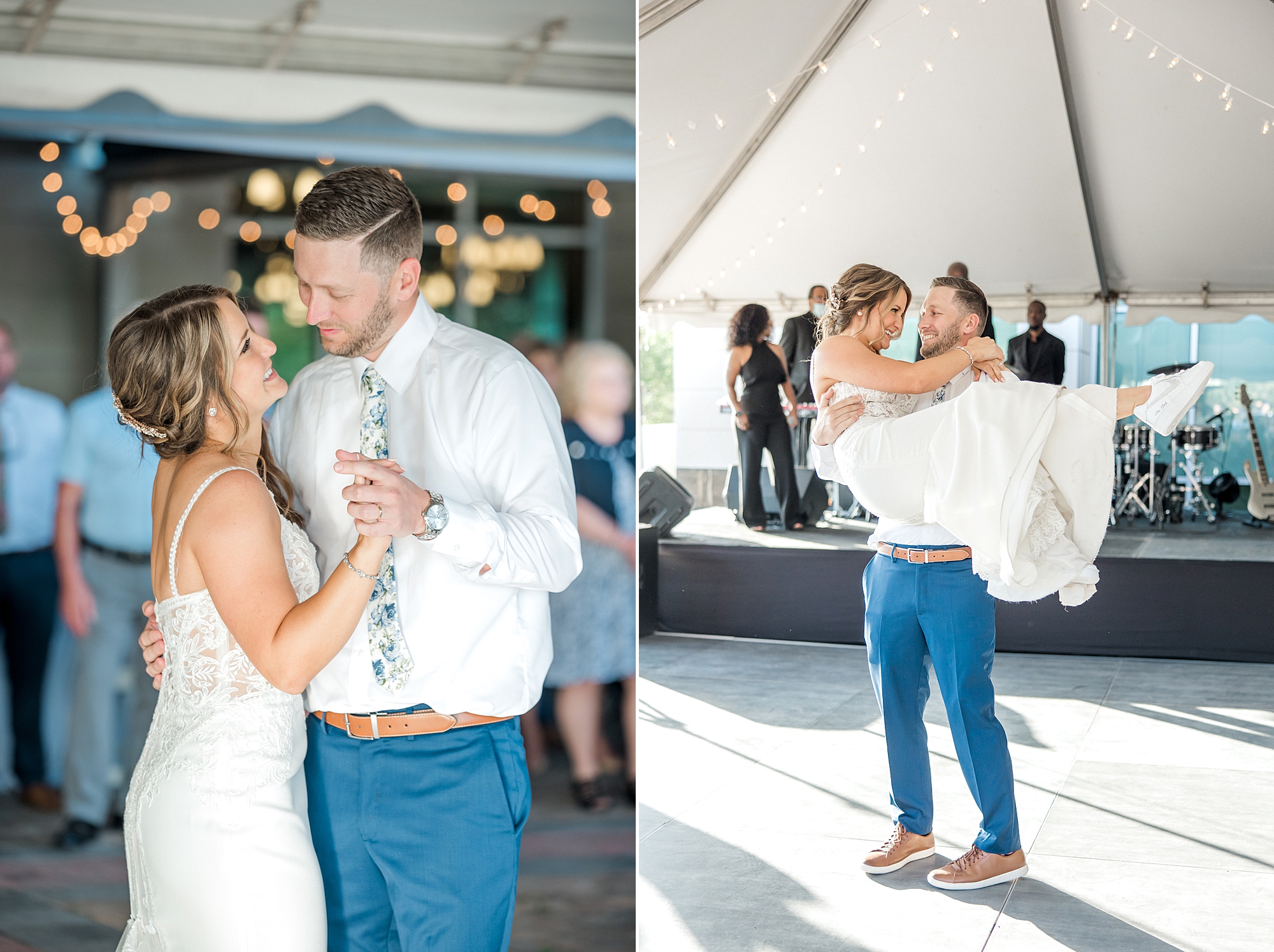 couple share first dance together