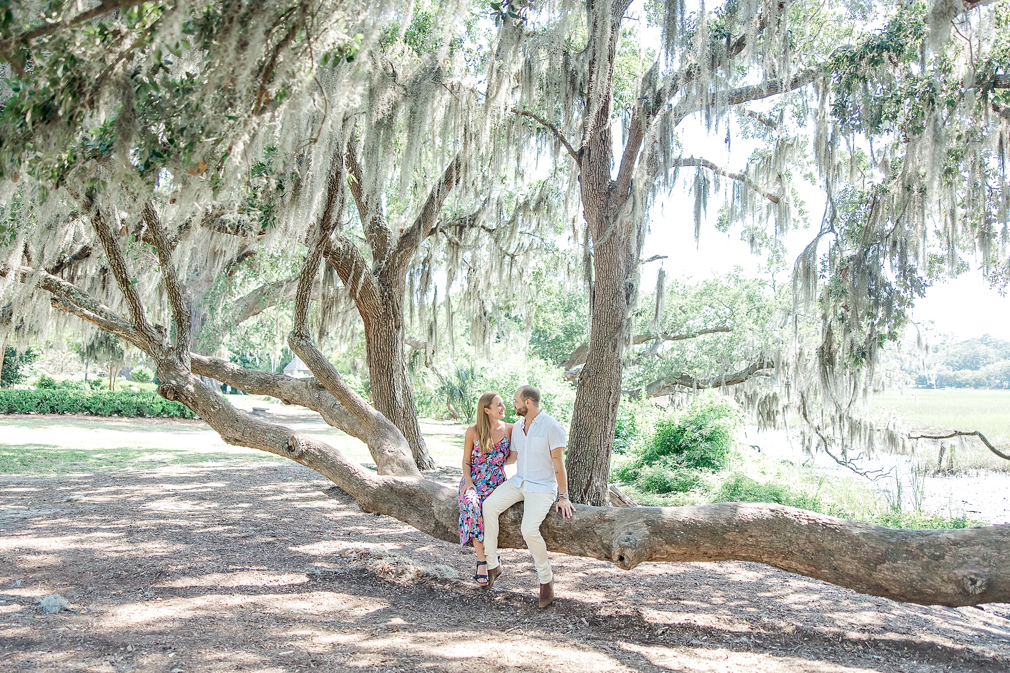 Nature inspired Charleston Engagement at Boone Hall Plantation