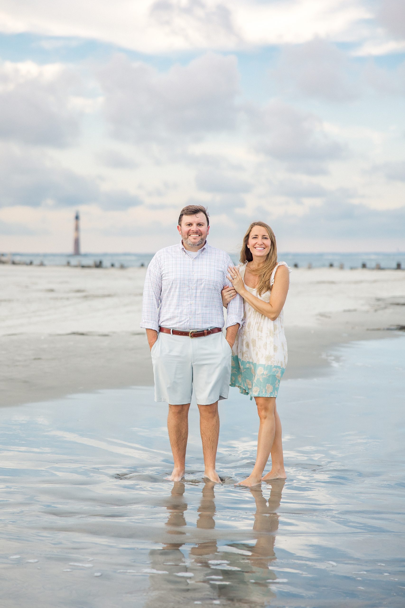 romantic Folly Beach Engagement at Lighthouse Inlet Heritage Preserve