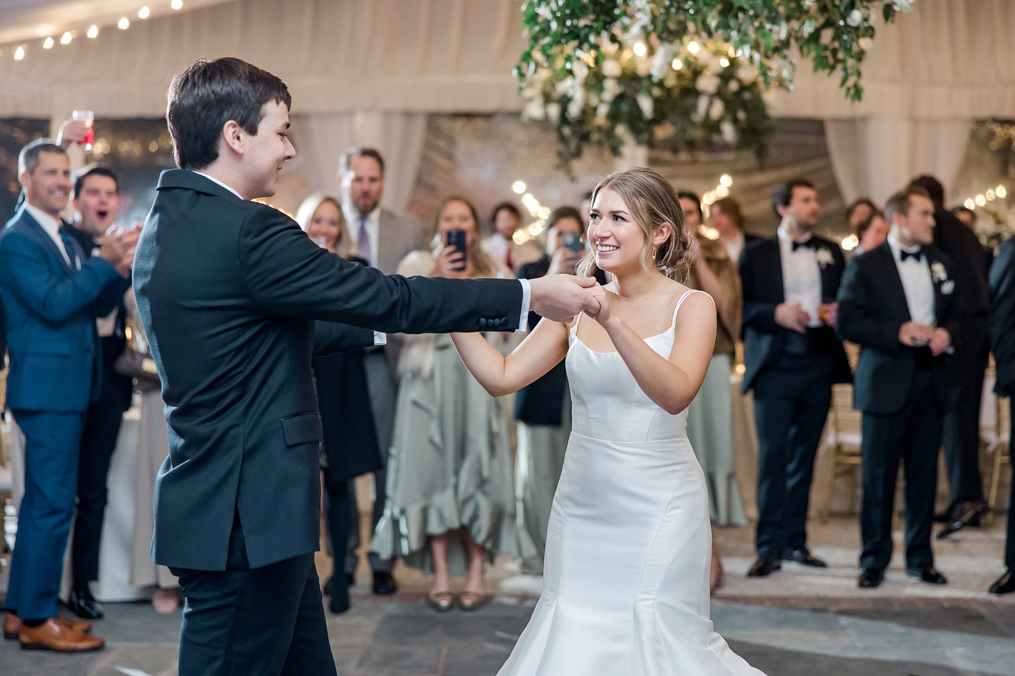 first dance at Lowndes Grove Winter Wedding