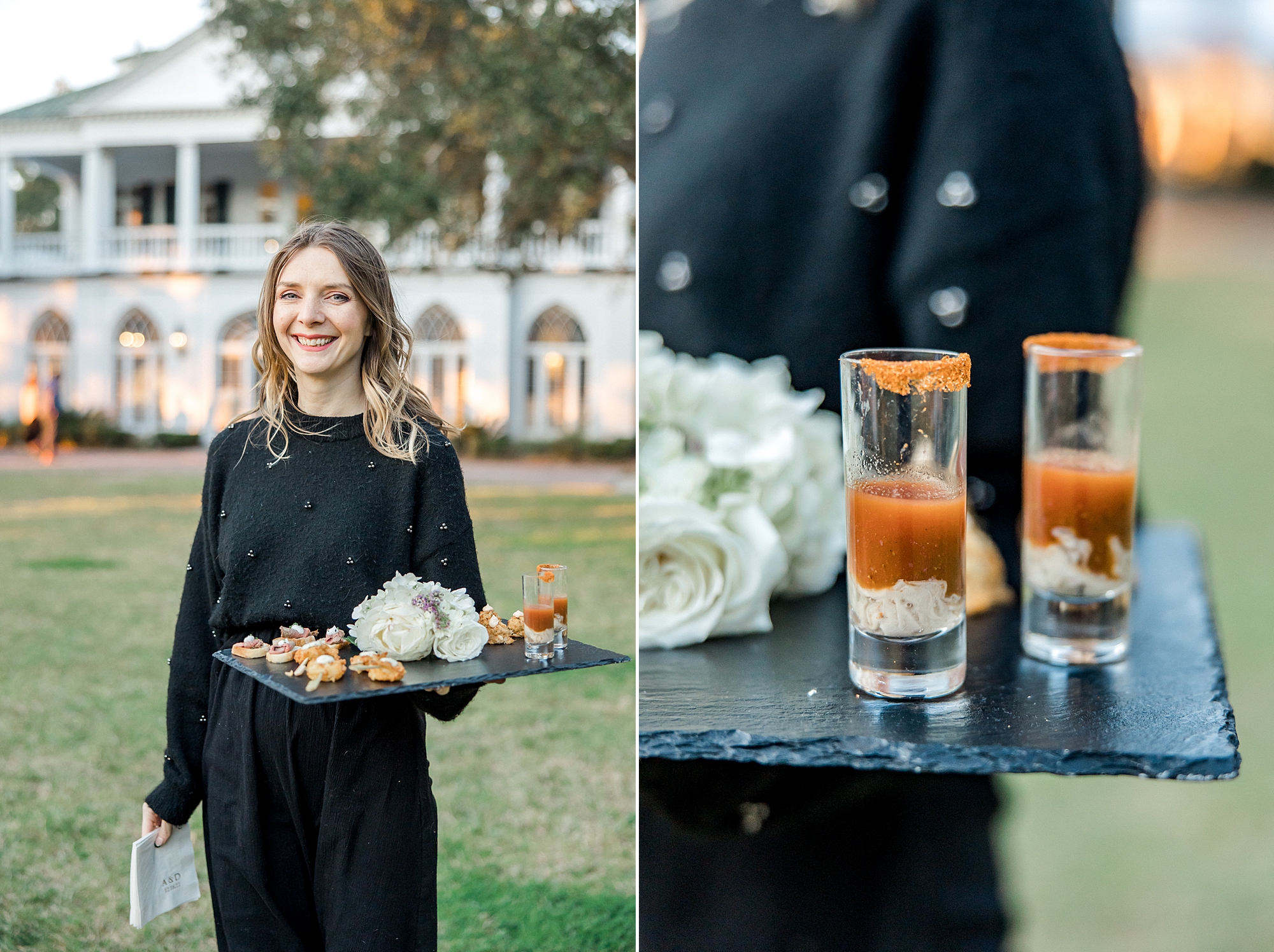 signature cocktails from Lowndes Grove Winter Wedding