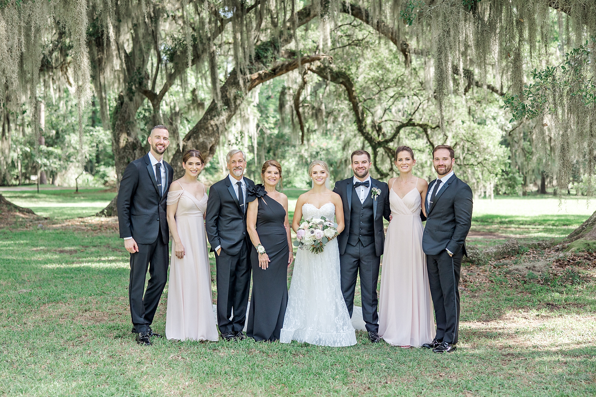 family portraits at Summer Carriage House Wedding