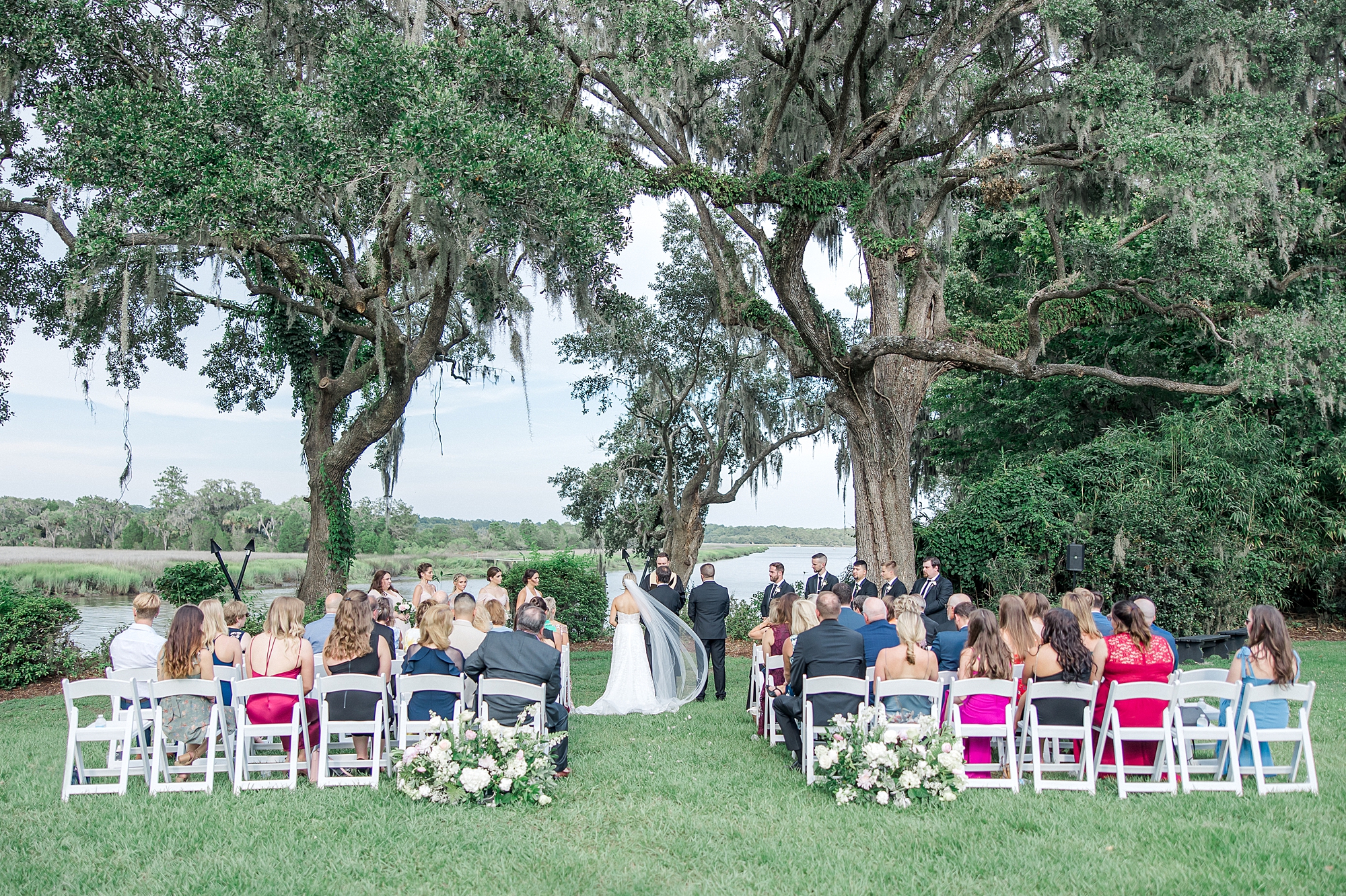 wedding ceremony near the Ashley River in Charleston SC