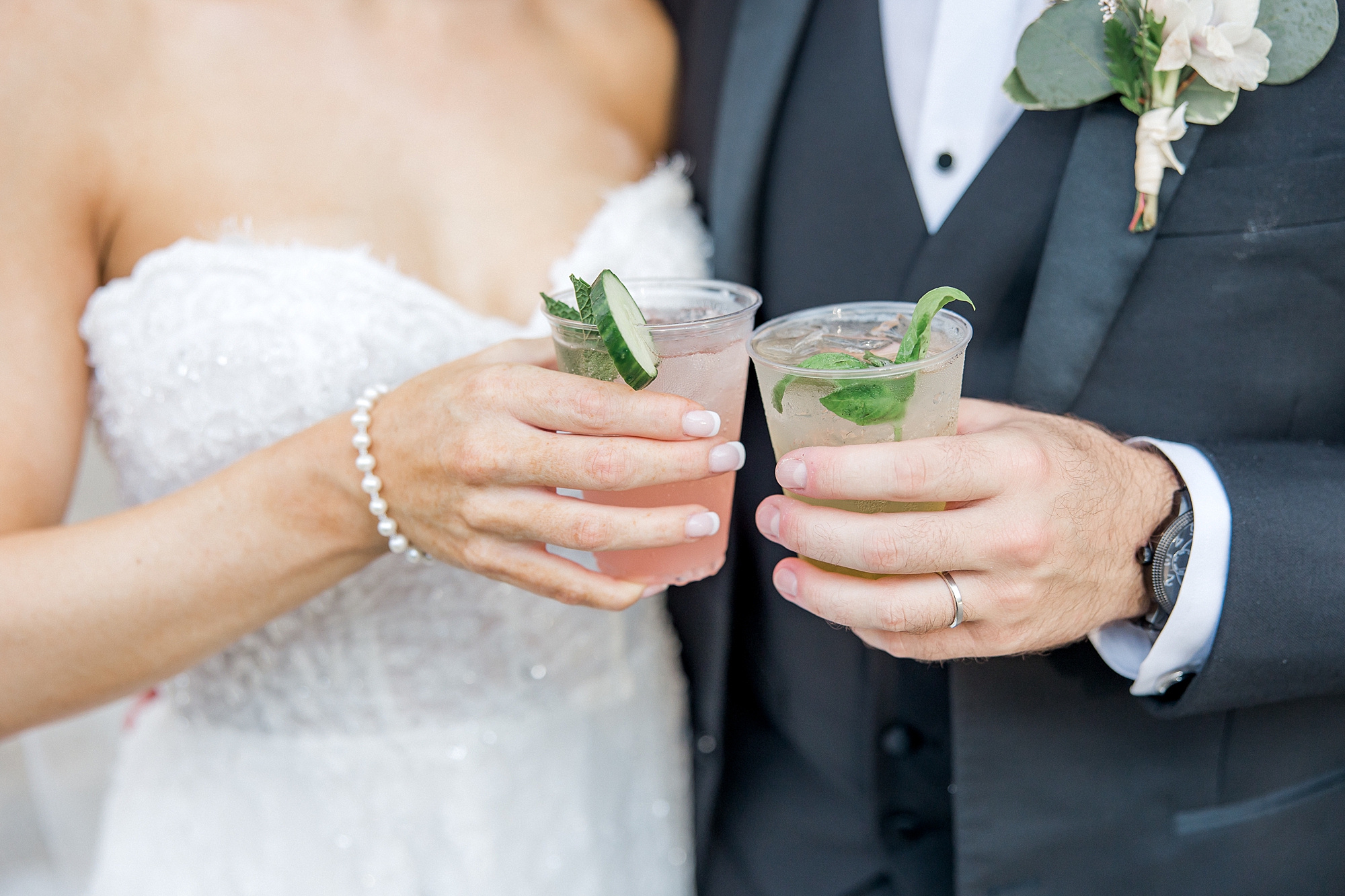 signature drinks from Summer Carriage House Wedding reception