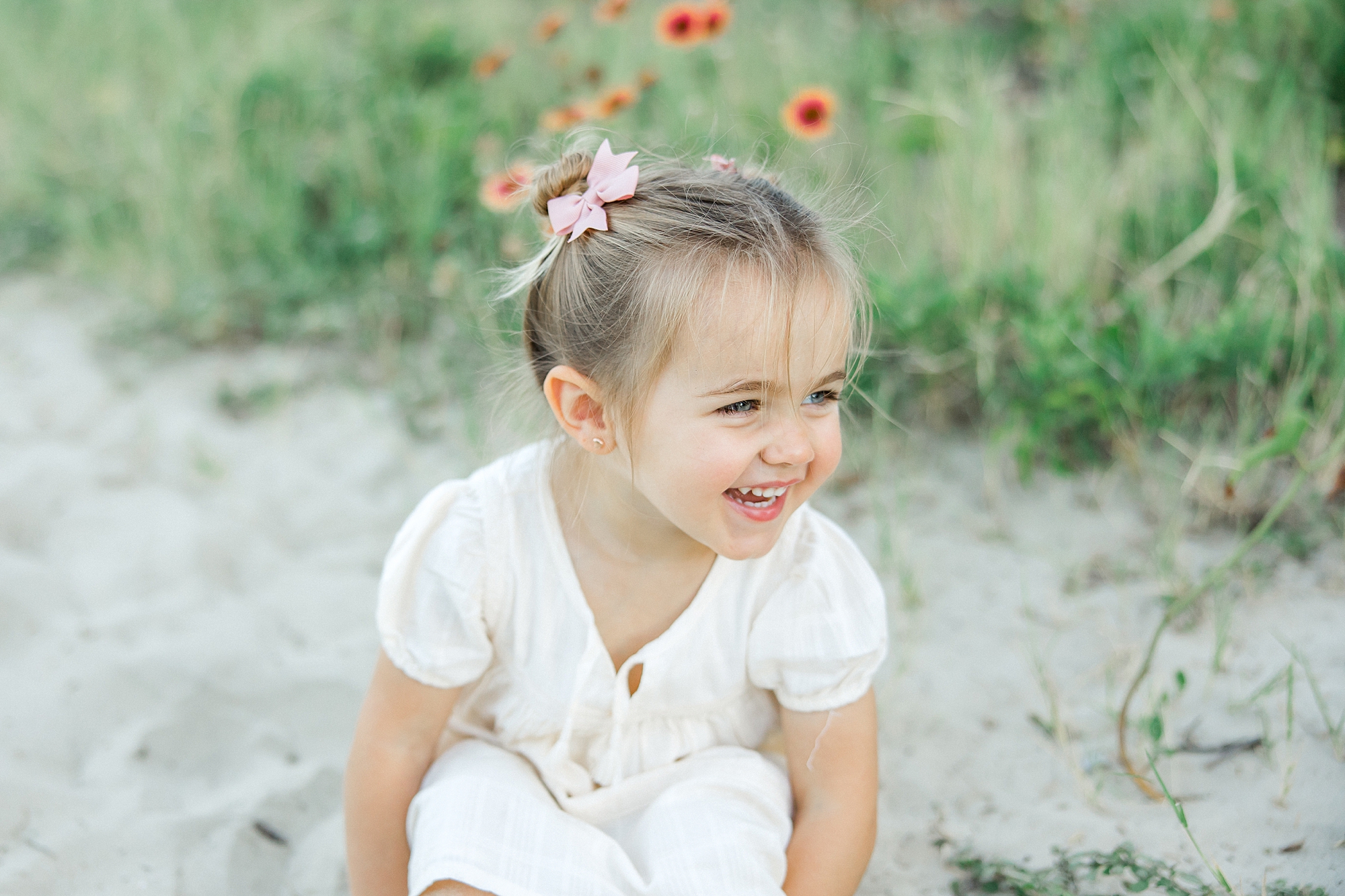 child portraits of adorable little girl at the beach in SC