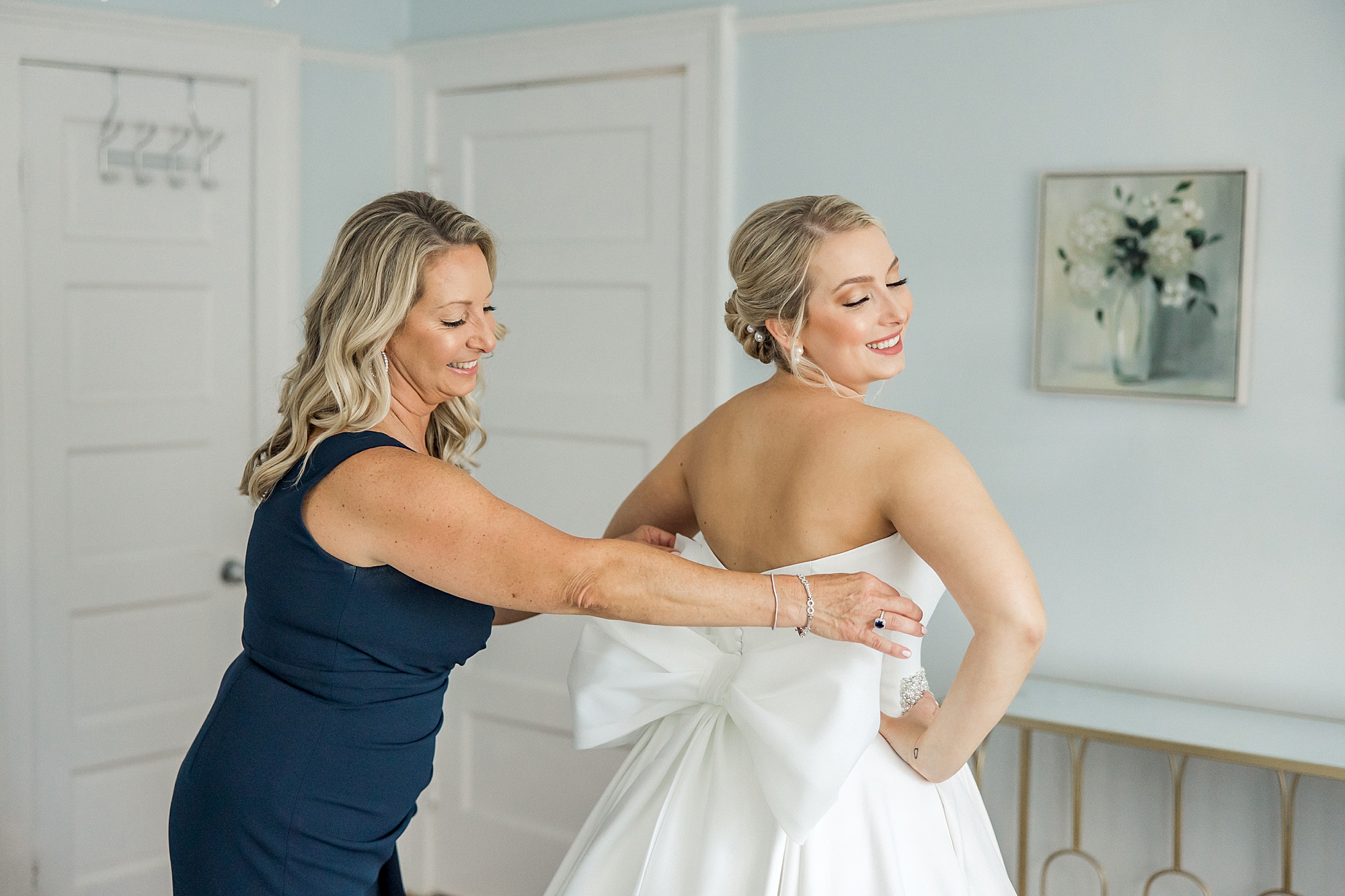 bride getting ready before Wingate Place Fall Wedding in Charleston, SC
