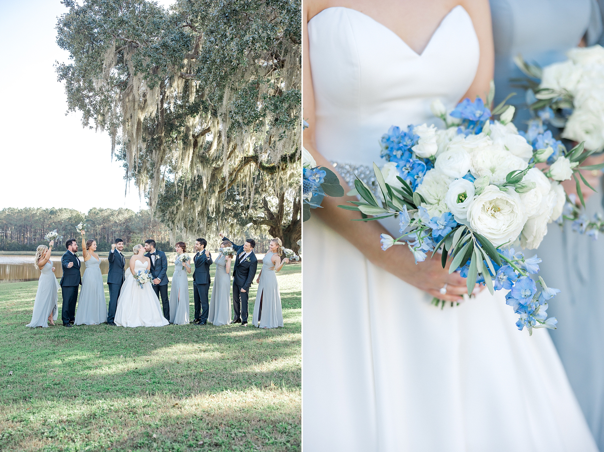 wedding party portraits in Charleston, SC at Wingate Place