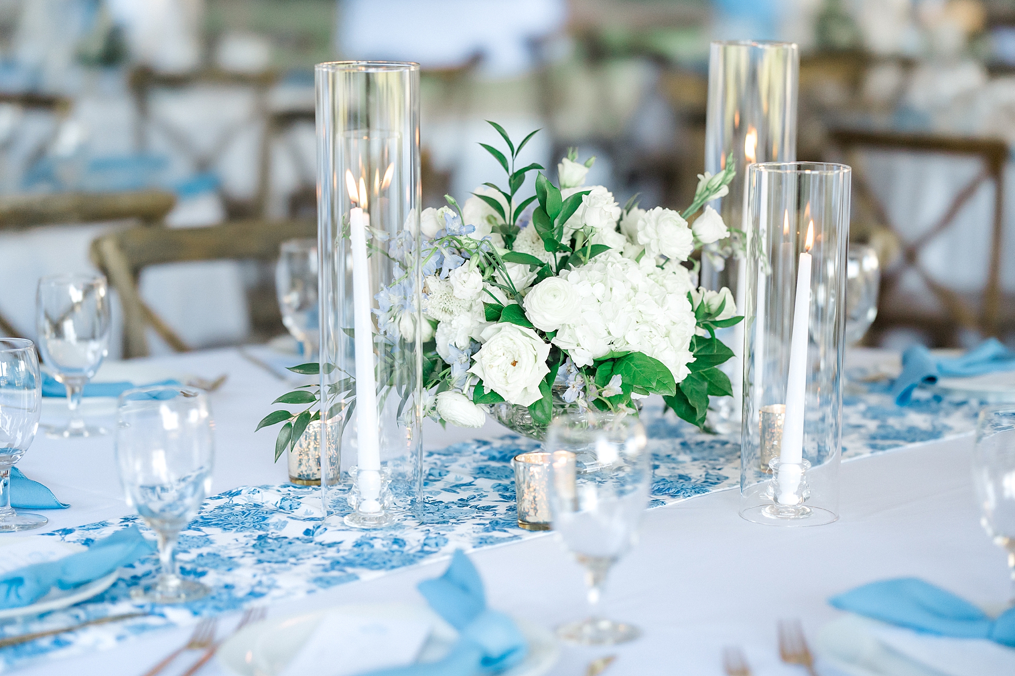 wedding reception centerpieces from southern wedding at Wingate Place