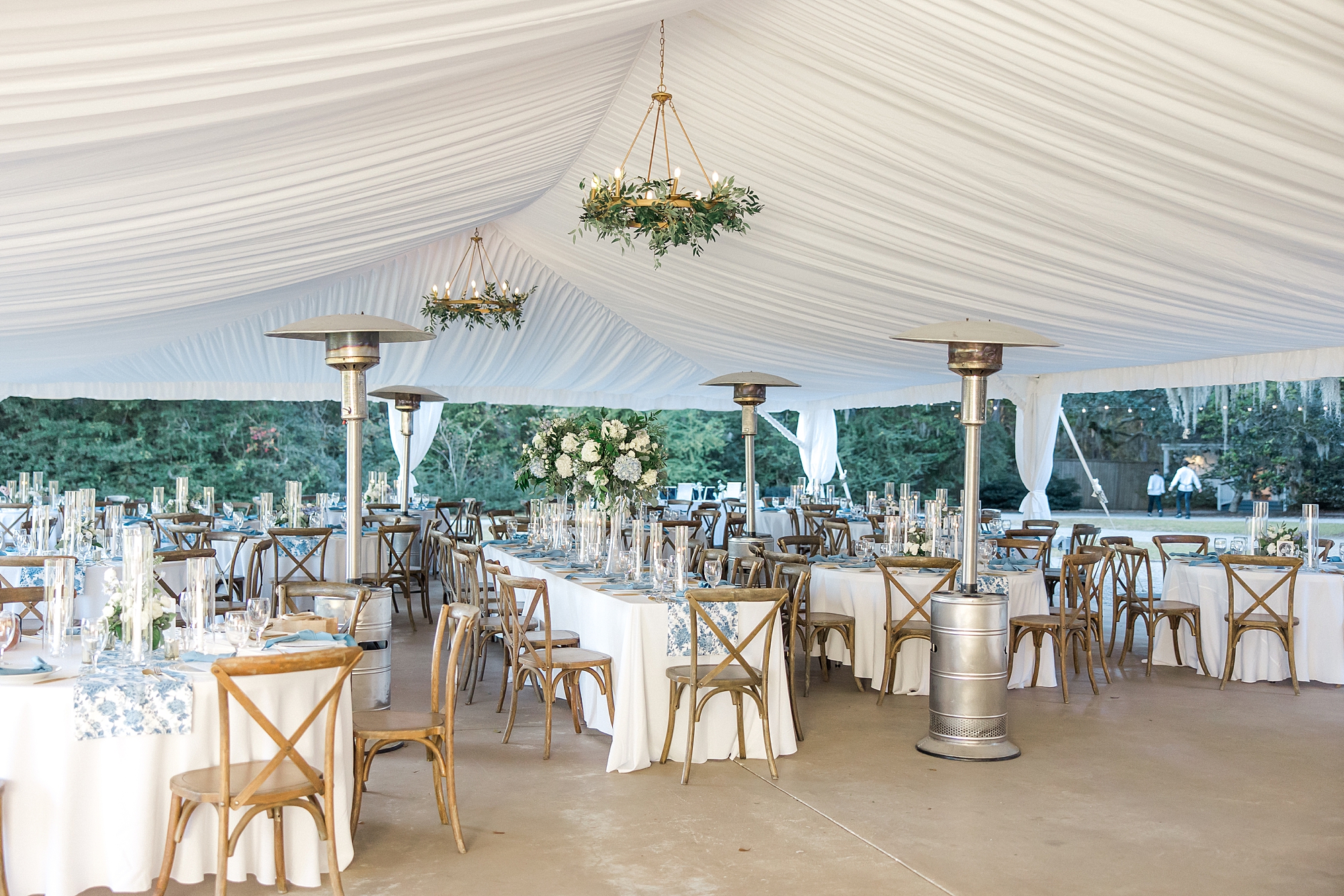 outdoor tented reception at Wingate Place in Charleston, SC
