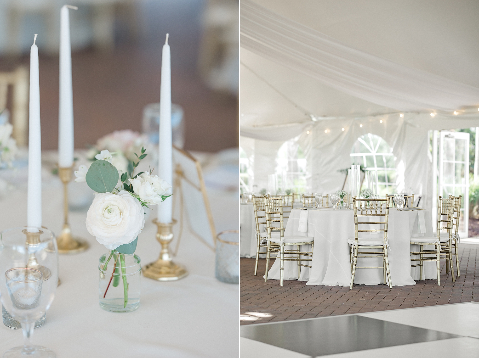 light and airy weddin reception at Patriots Point Links