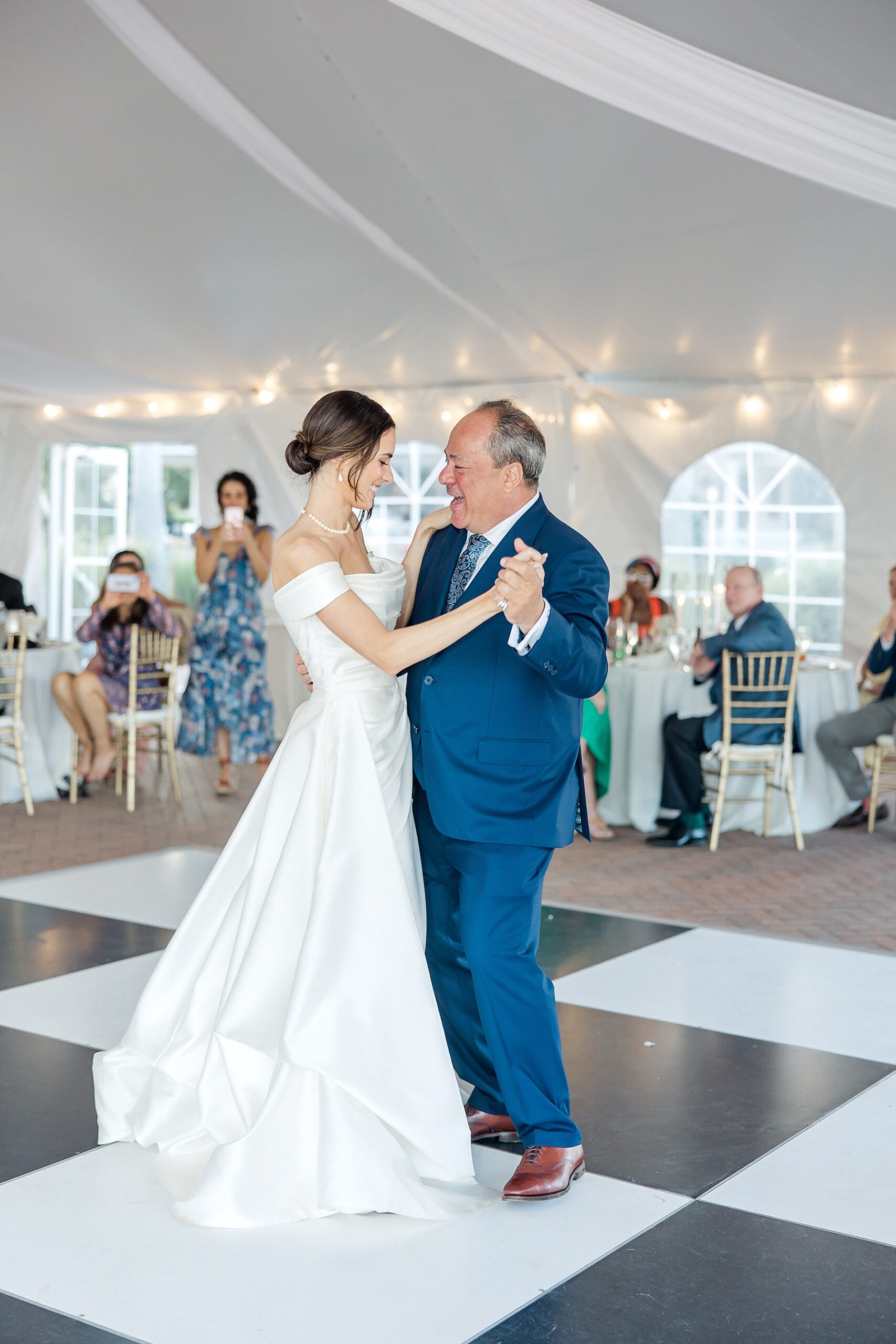 father-daughter dance from Patriots Point Links wedding
