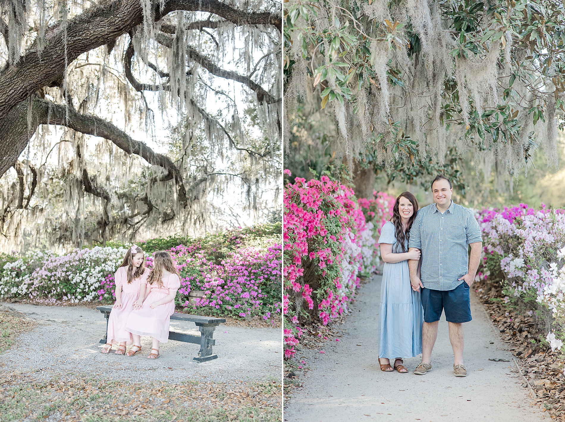 family session in the gardens at Middleton Place