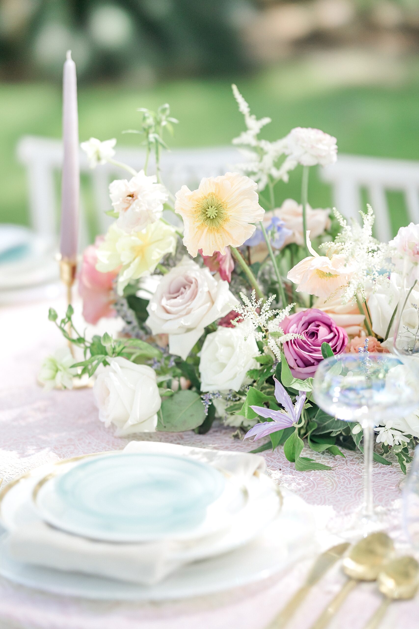 flower centerpieces from spring wedding