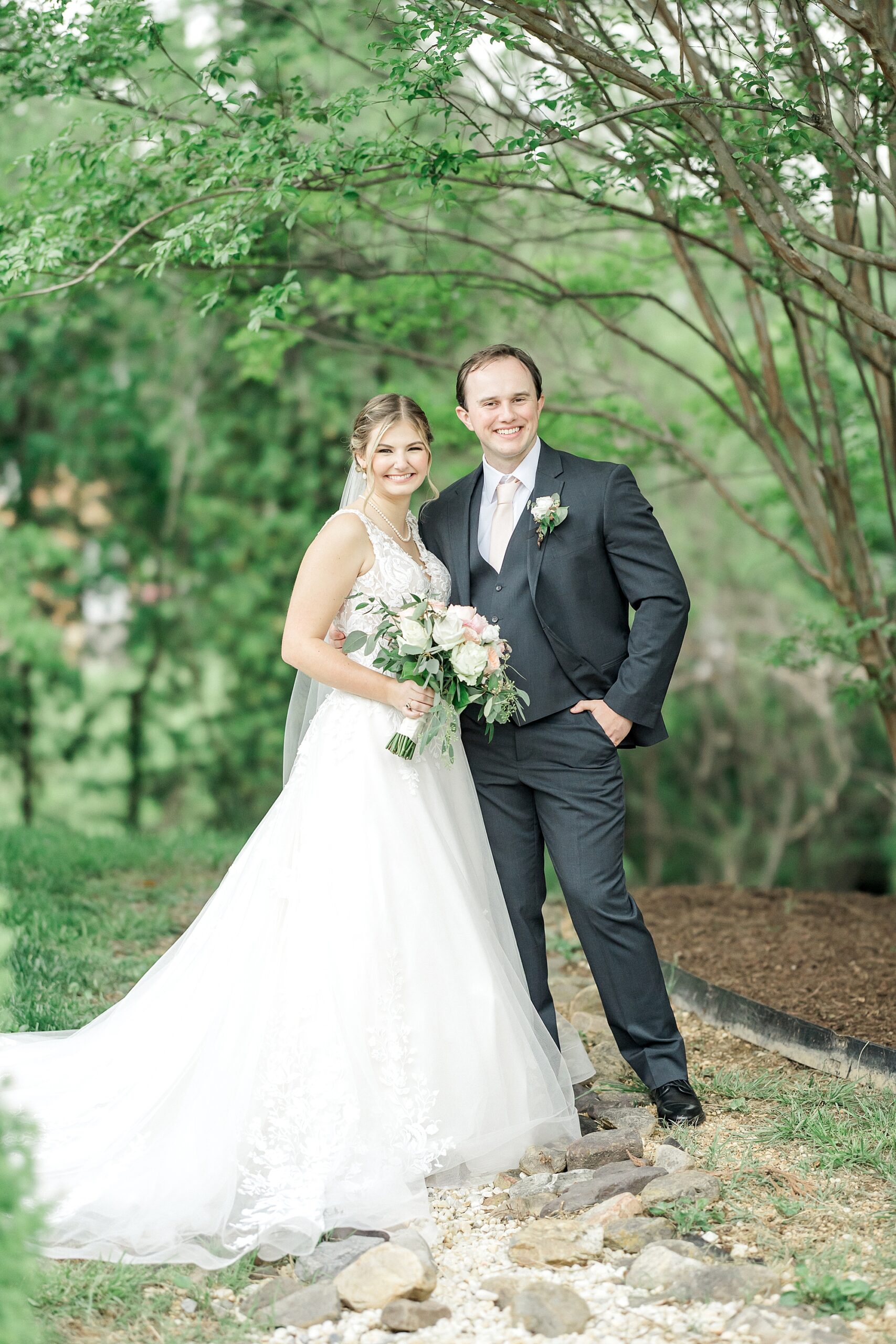 wedding portraits on the grounds of Sunnybrook Wedding venue in Virginia