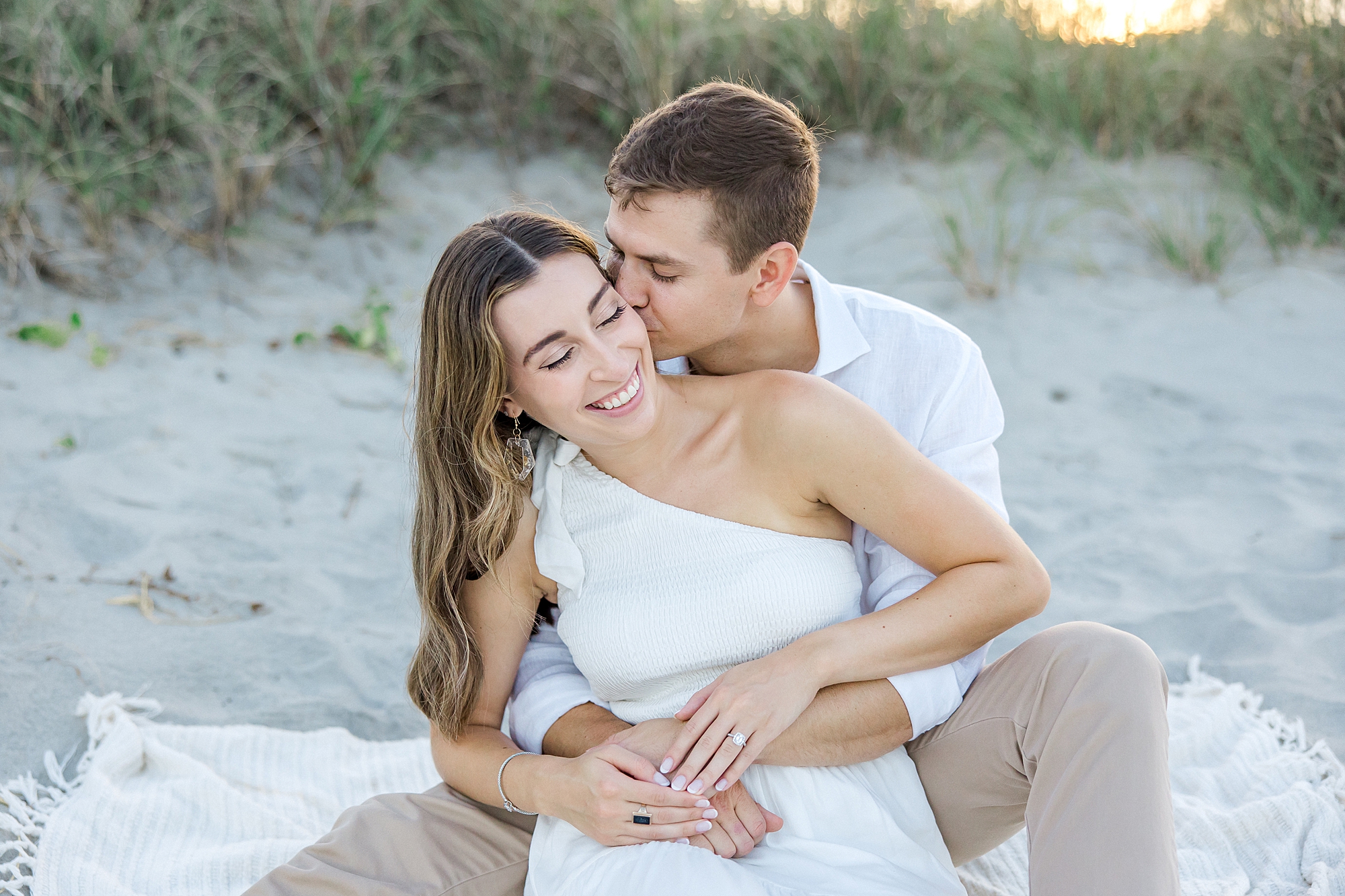 candid engagement portraits from Downtown Charleston and Folly Beach Engagement