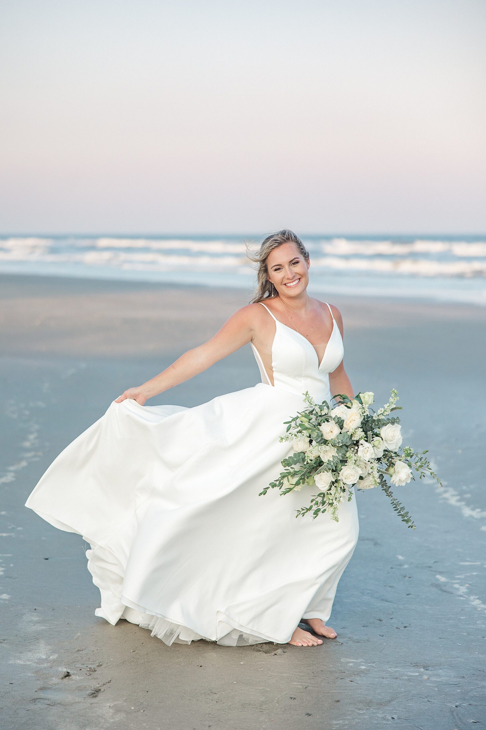 bridal portraits on the beach