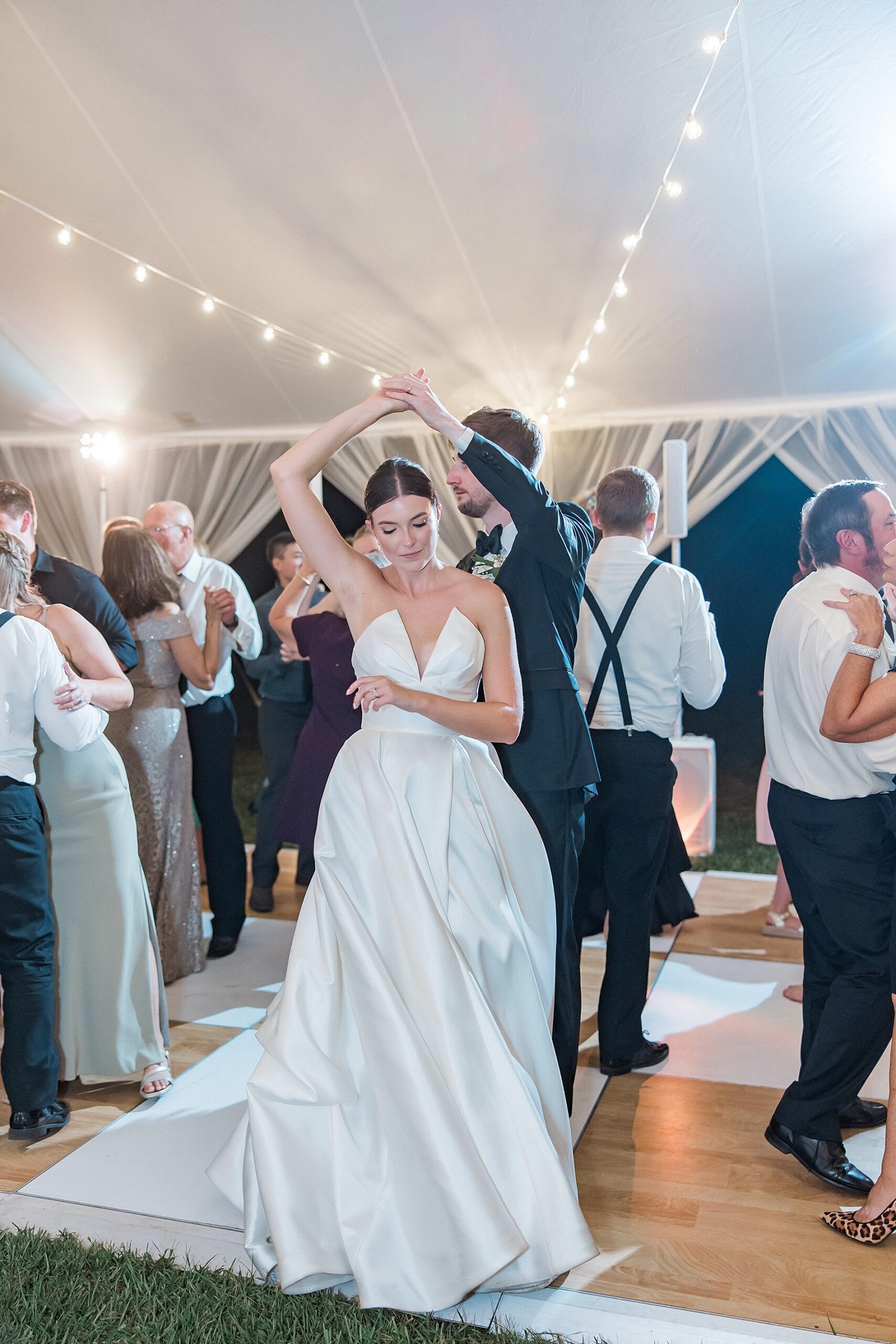 bride and groom on the dance floor