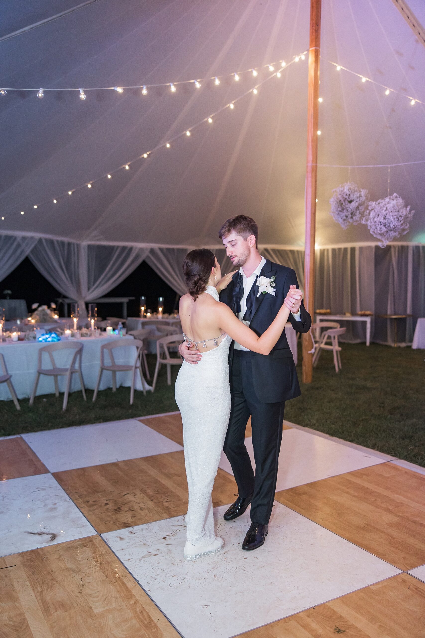 bride and groom share private last dance at timeless Charleston wedding