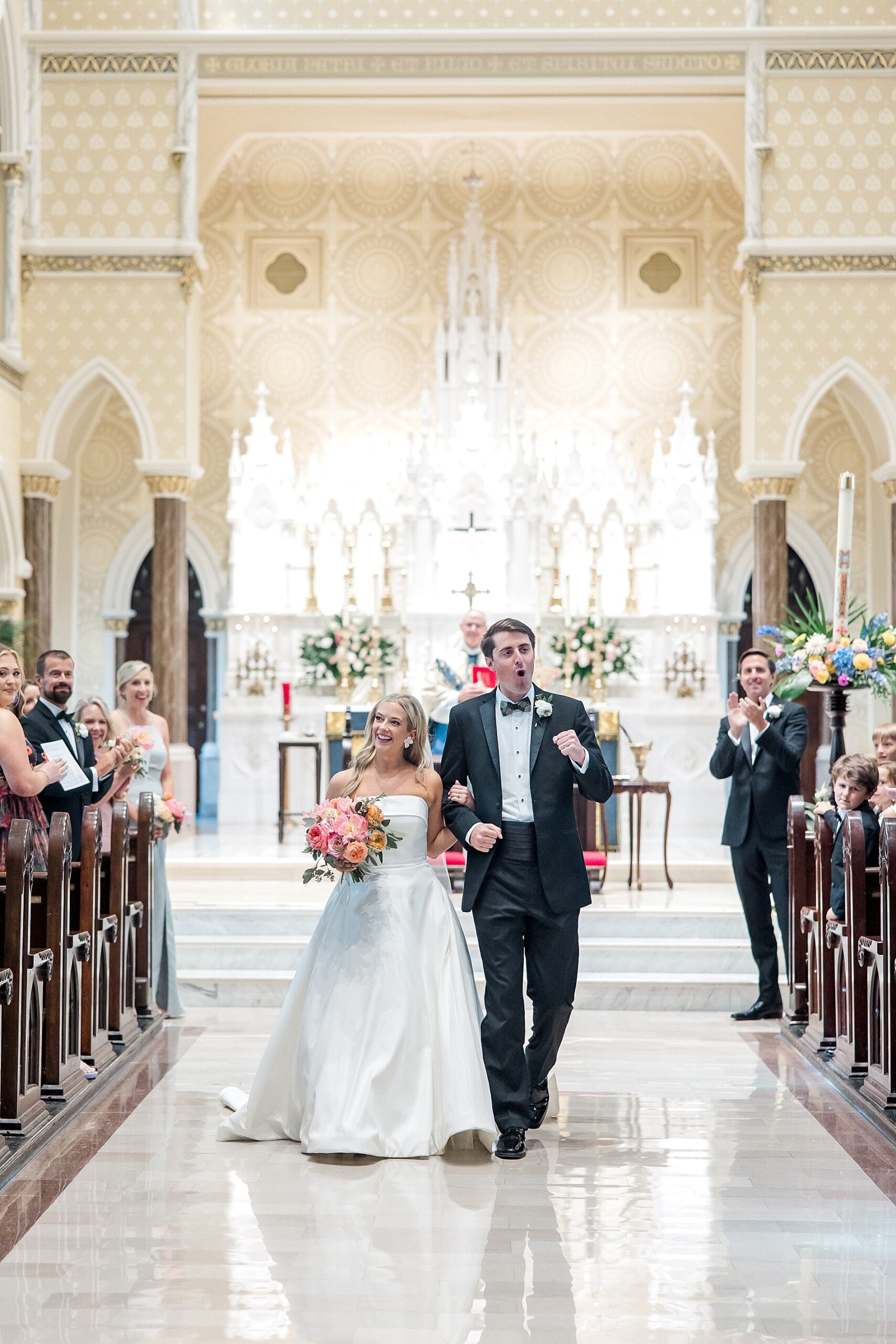 newlyweds exit church