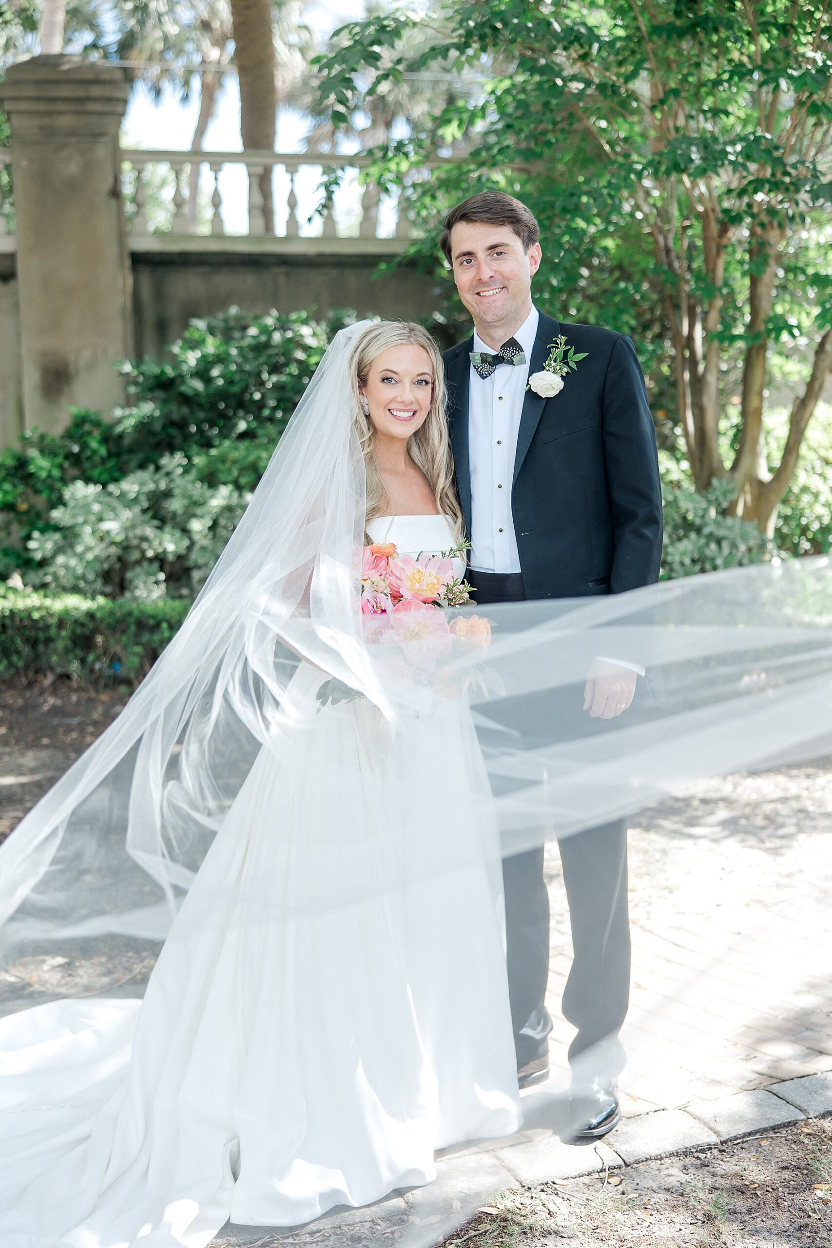 bride and groom photos from Elegant Spring Wedding in Charleston