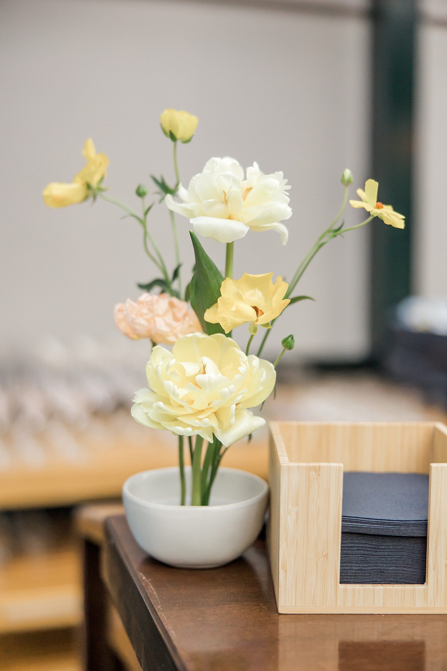 white and yellow flowers from Elegant Spring Wedding in Charleston