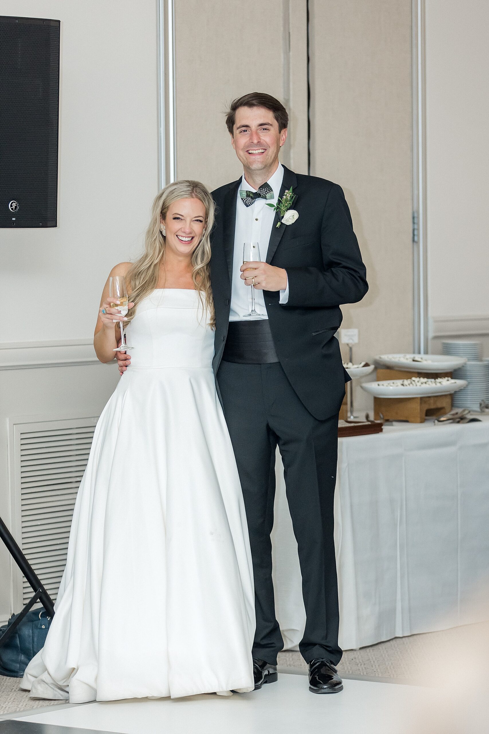 newlyweds at Elegant Spring Wedding reception