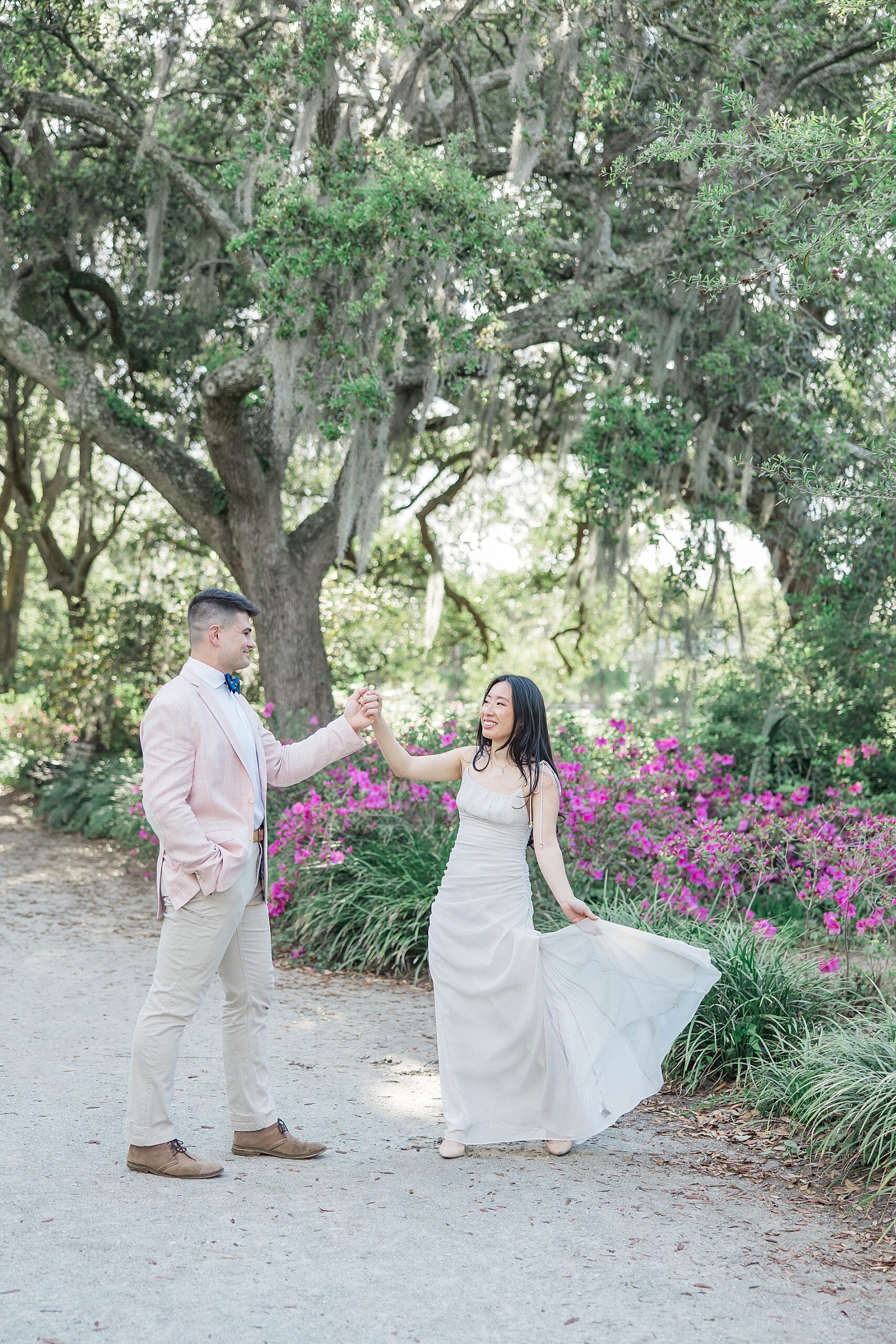 Spring Engagement at Hampton Park in Downtown Charleston