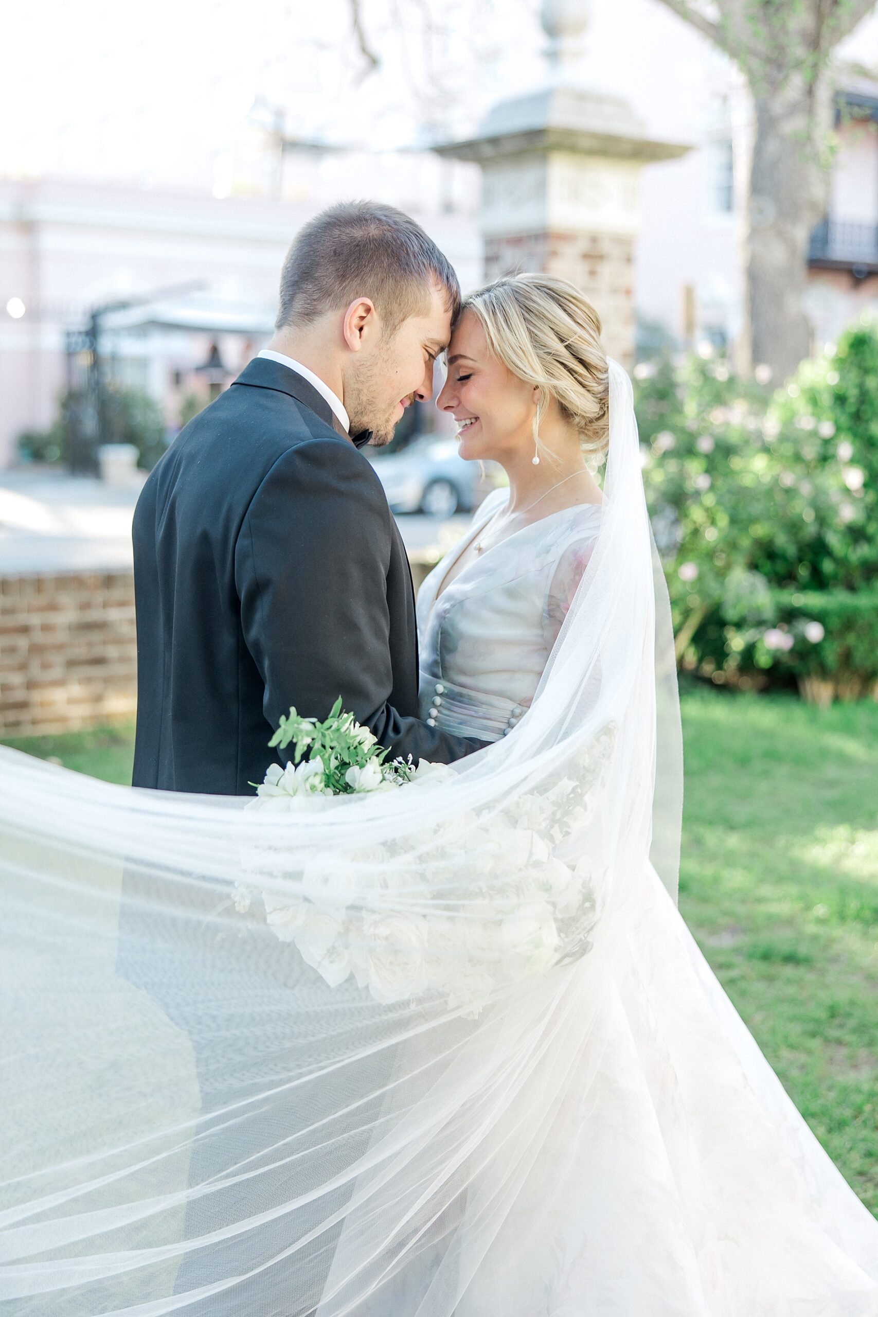 romantic wedding portraits from intimate Charleston elopement