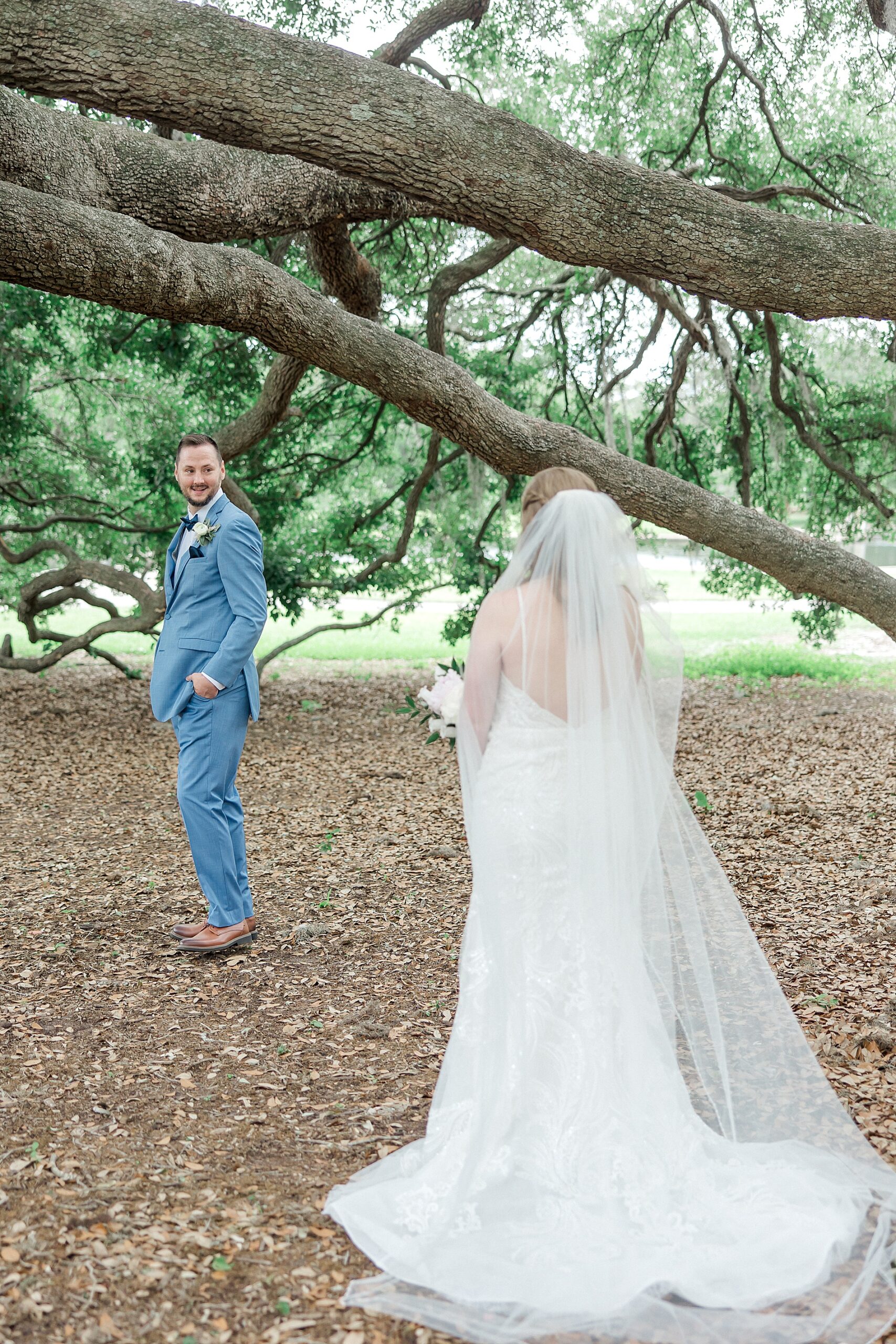 groom turns to see bride for the first time