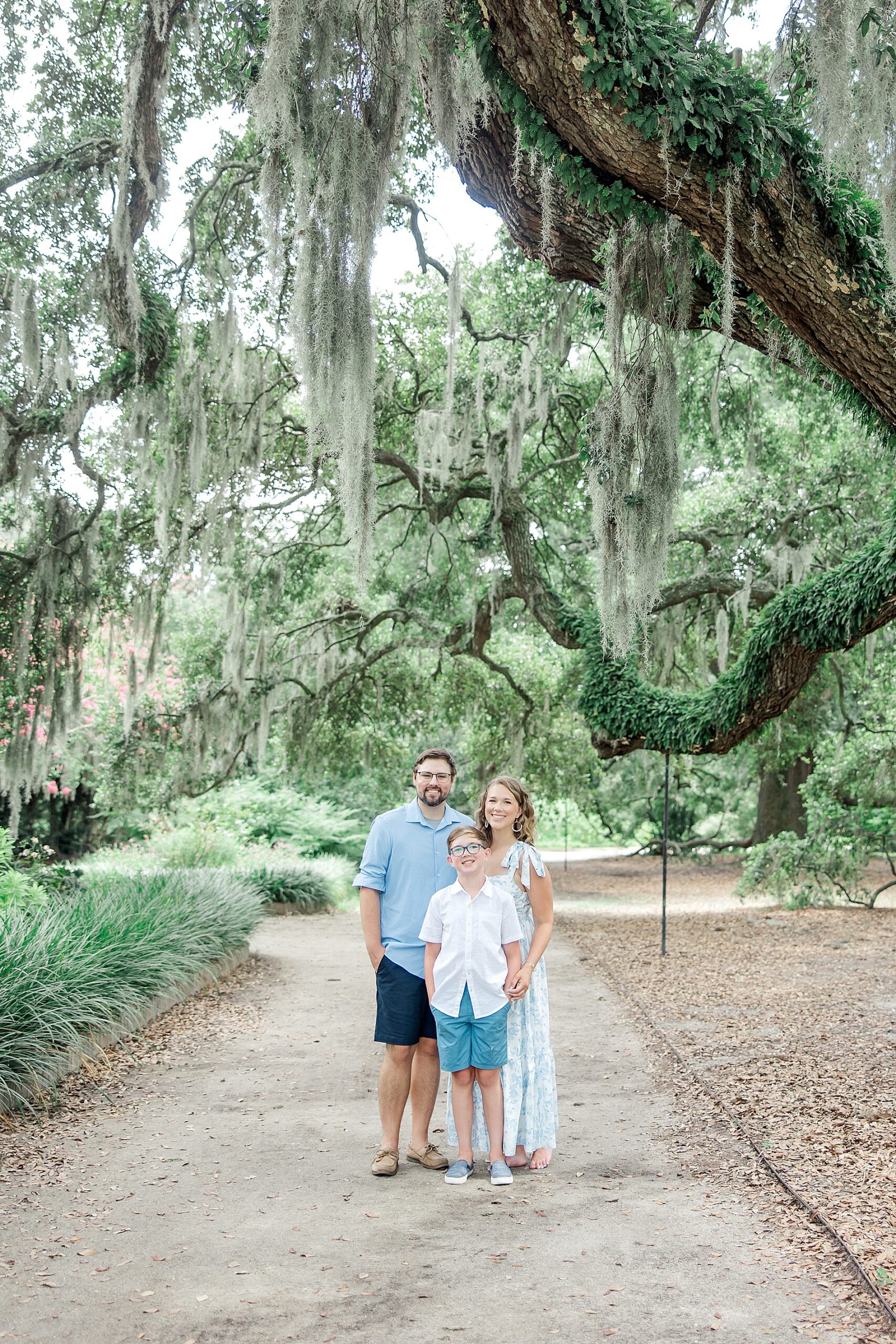 summer session of family of three in Hampton Park