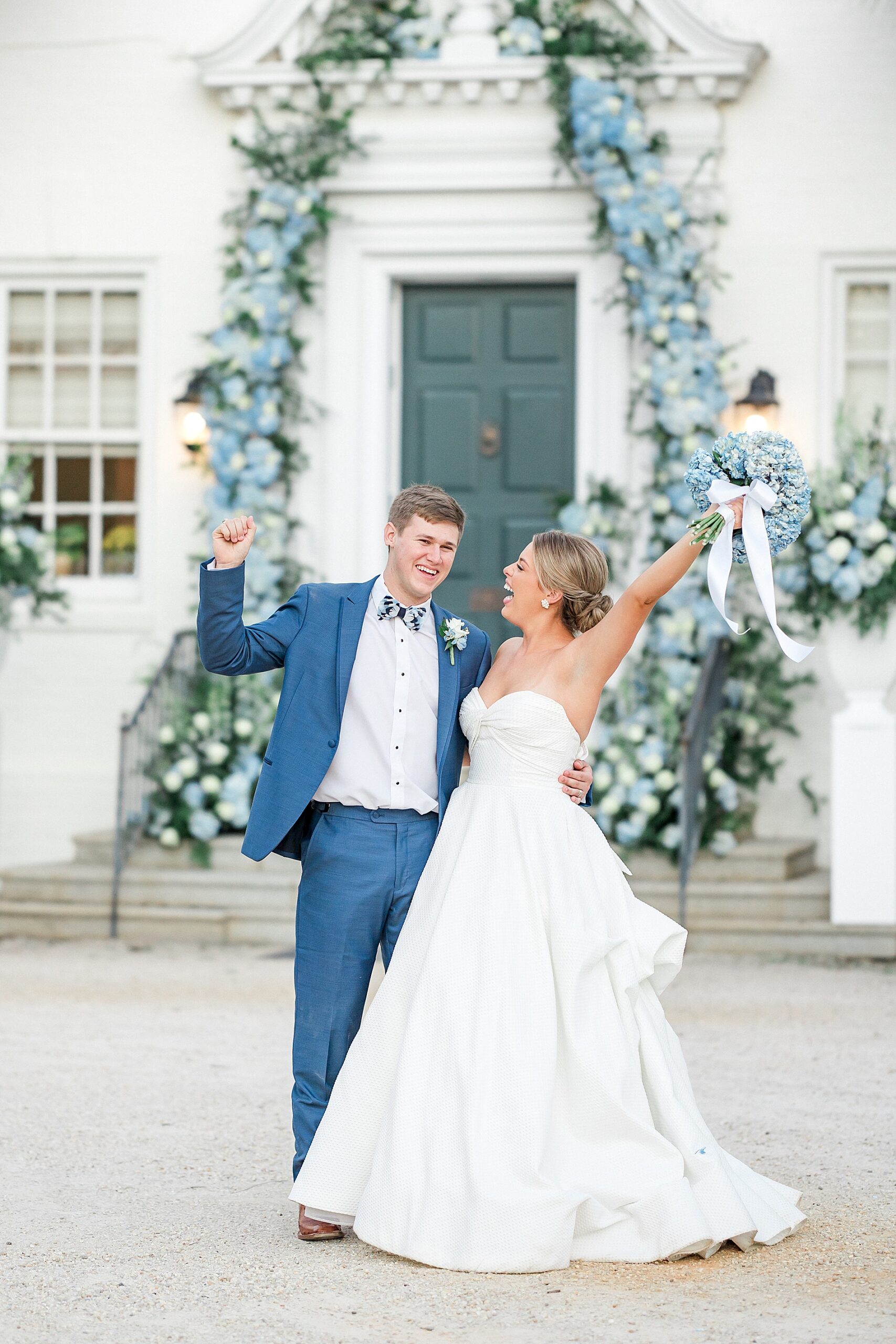 newlyweds celebrate wedding day