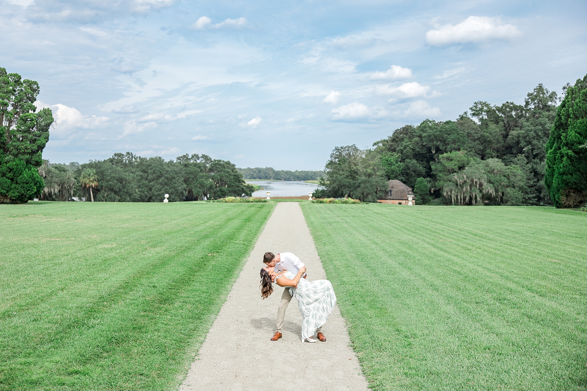 Romantic engagement photos in Charleston at Middleton Place